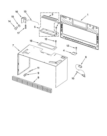 Cabinet and installation parts