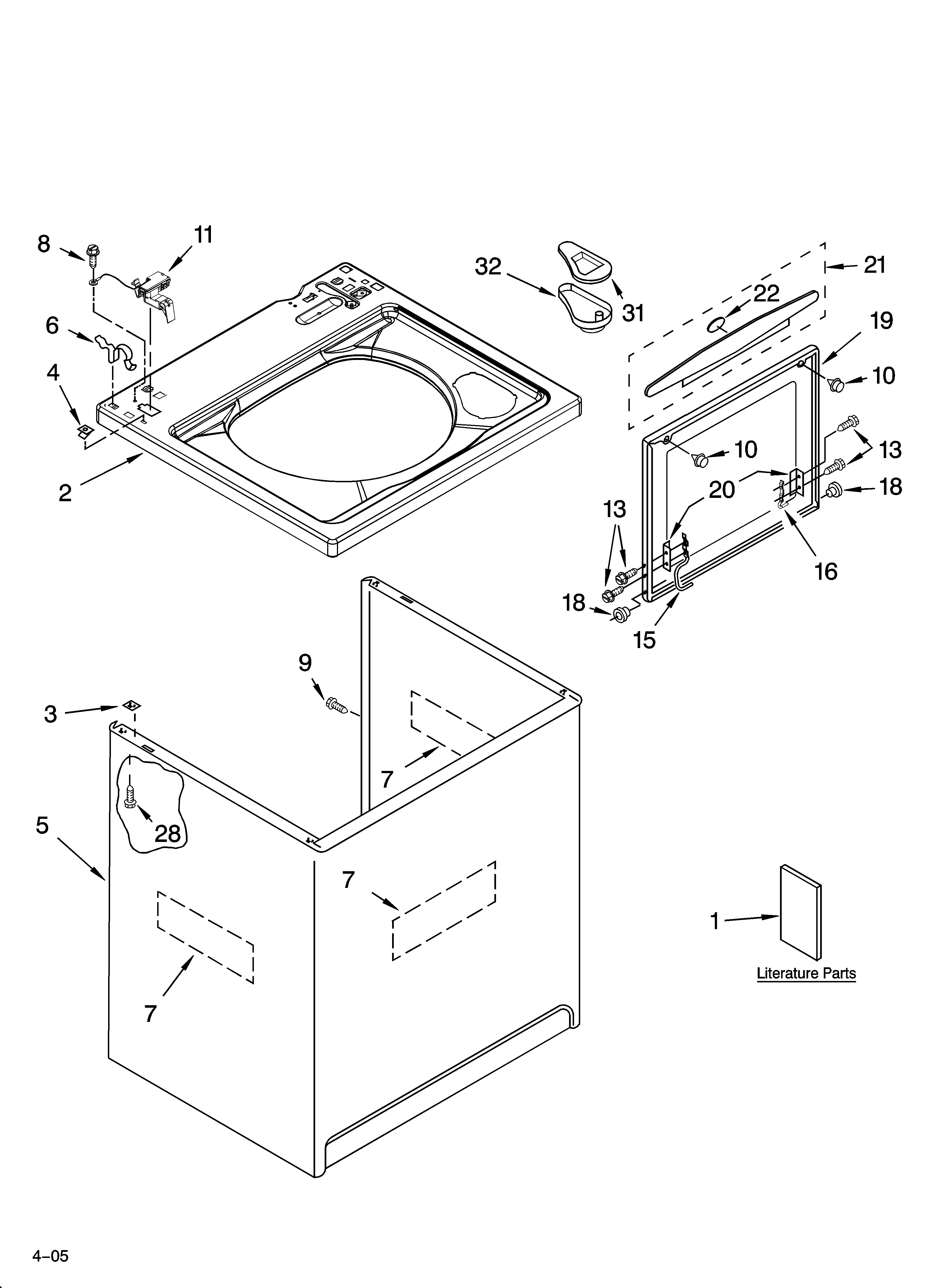 Top and cabinet parts