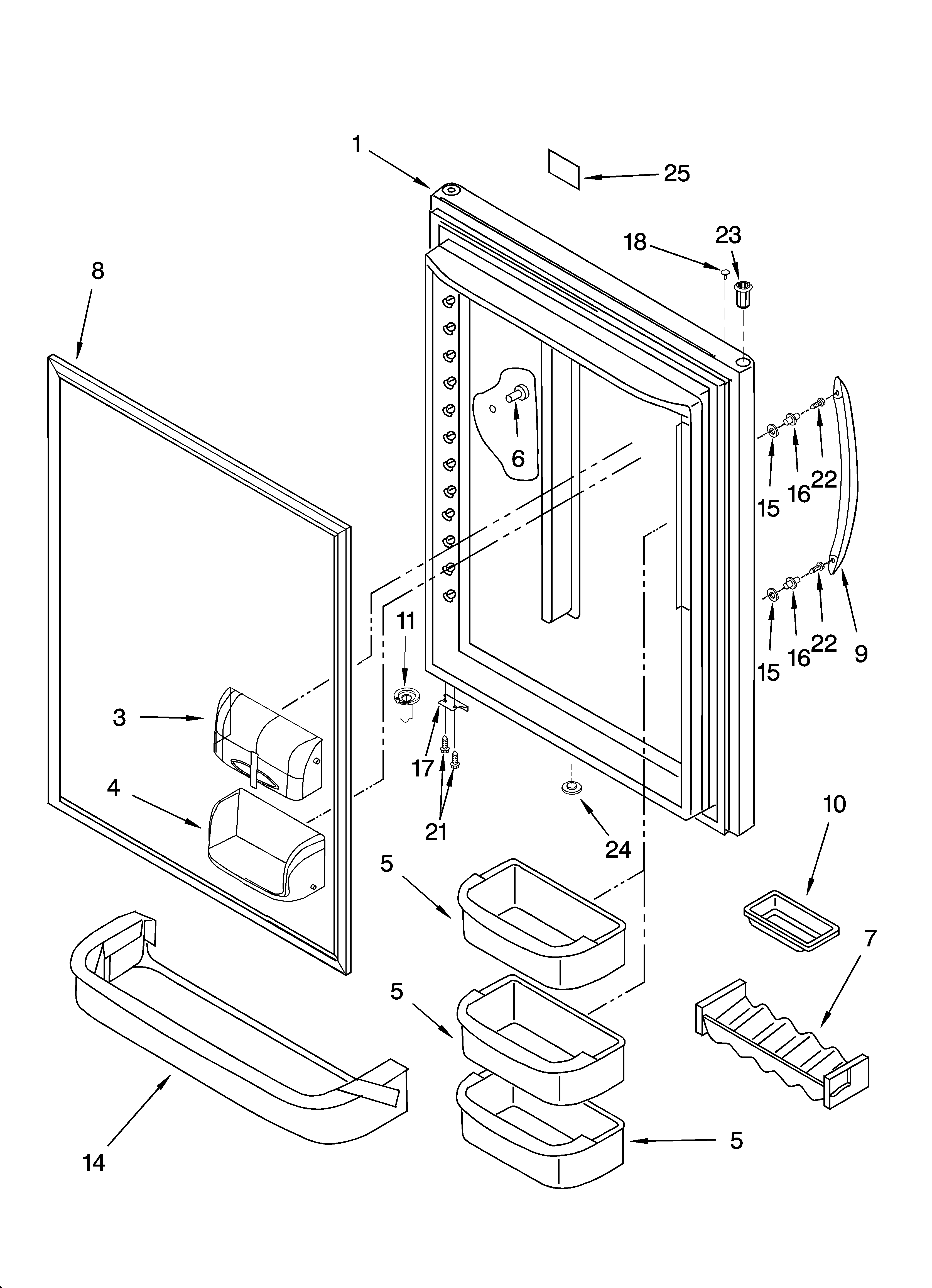 Refrigerator door parts