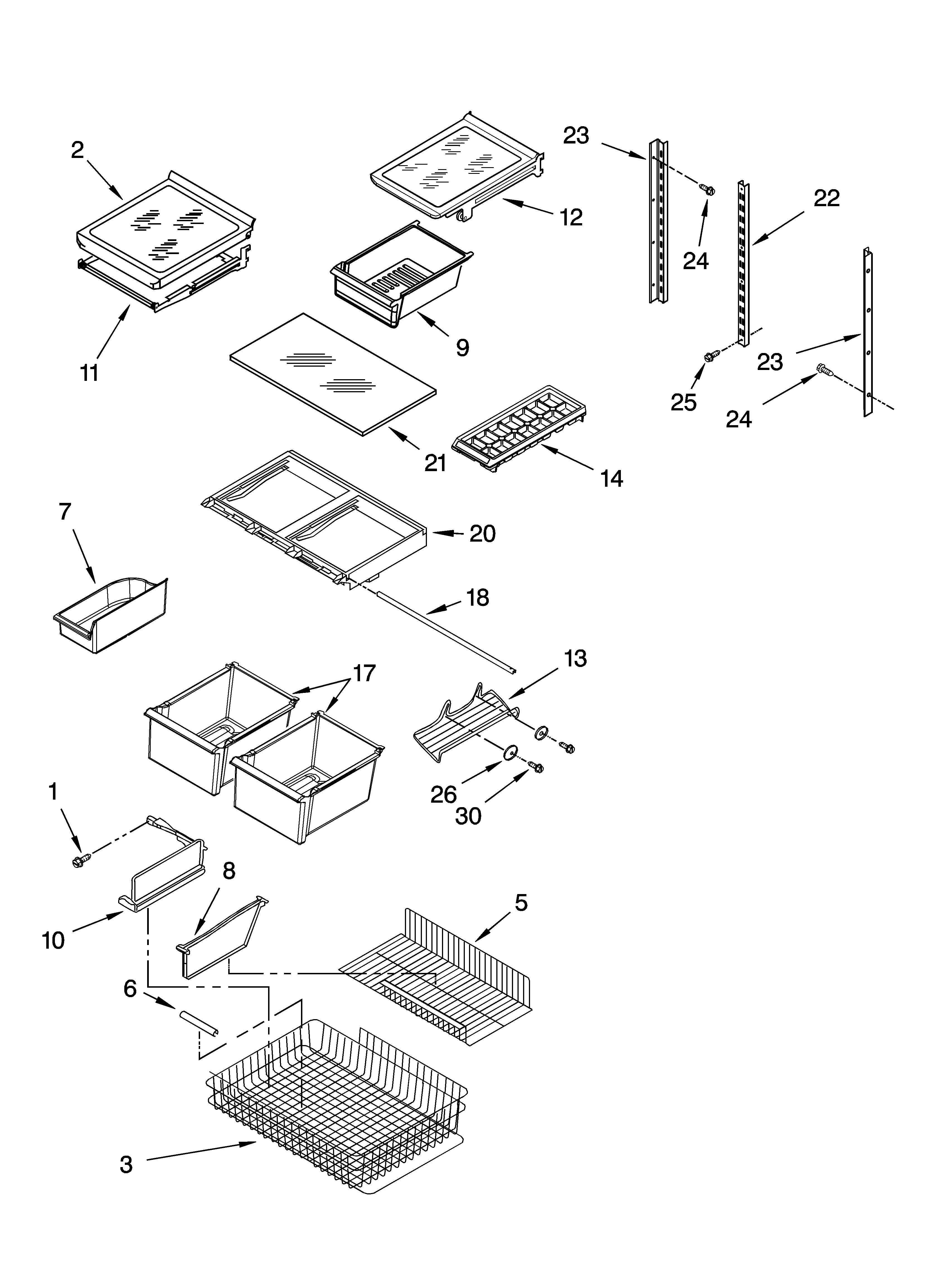 Shelf parts, optional parts