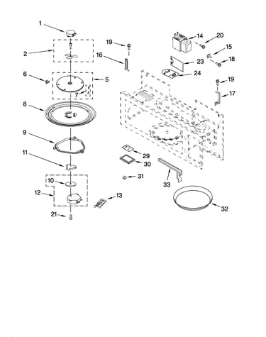 Magnetron and turntable parts