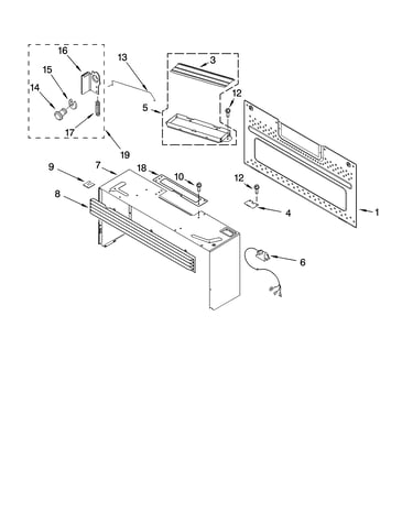 Cabinet and installation parts