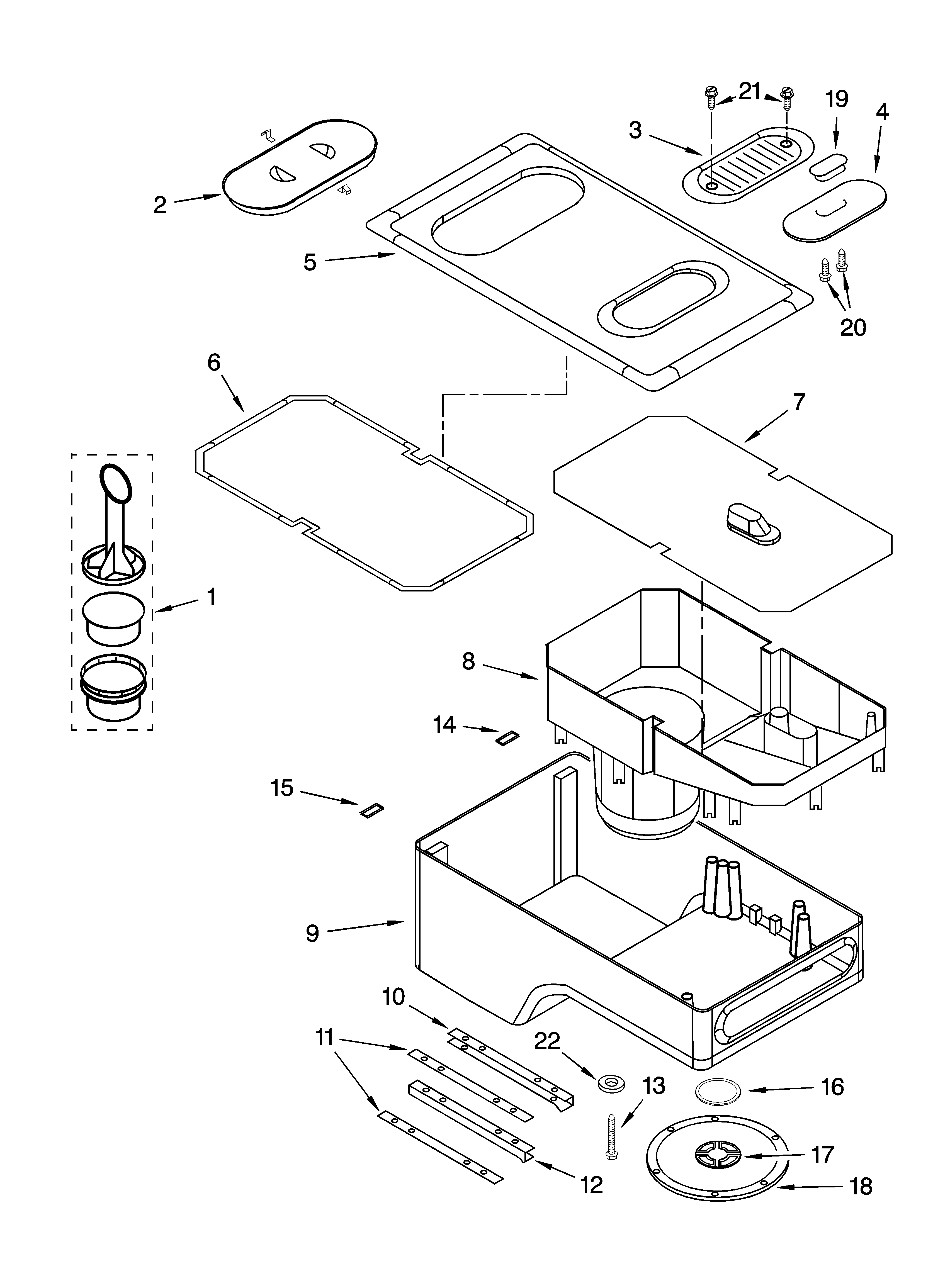 Water reservoir parts