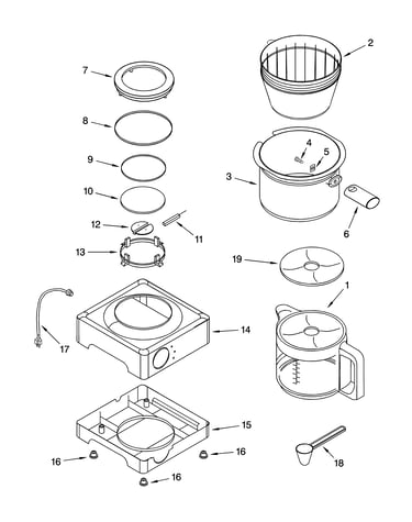 Extra base and carafe parts