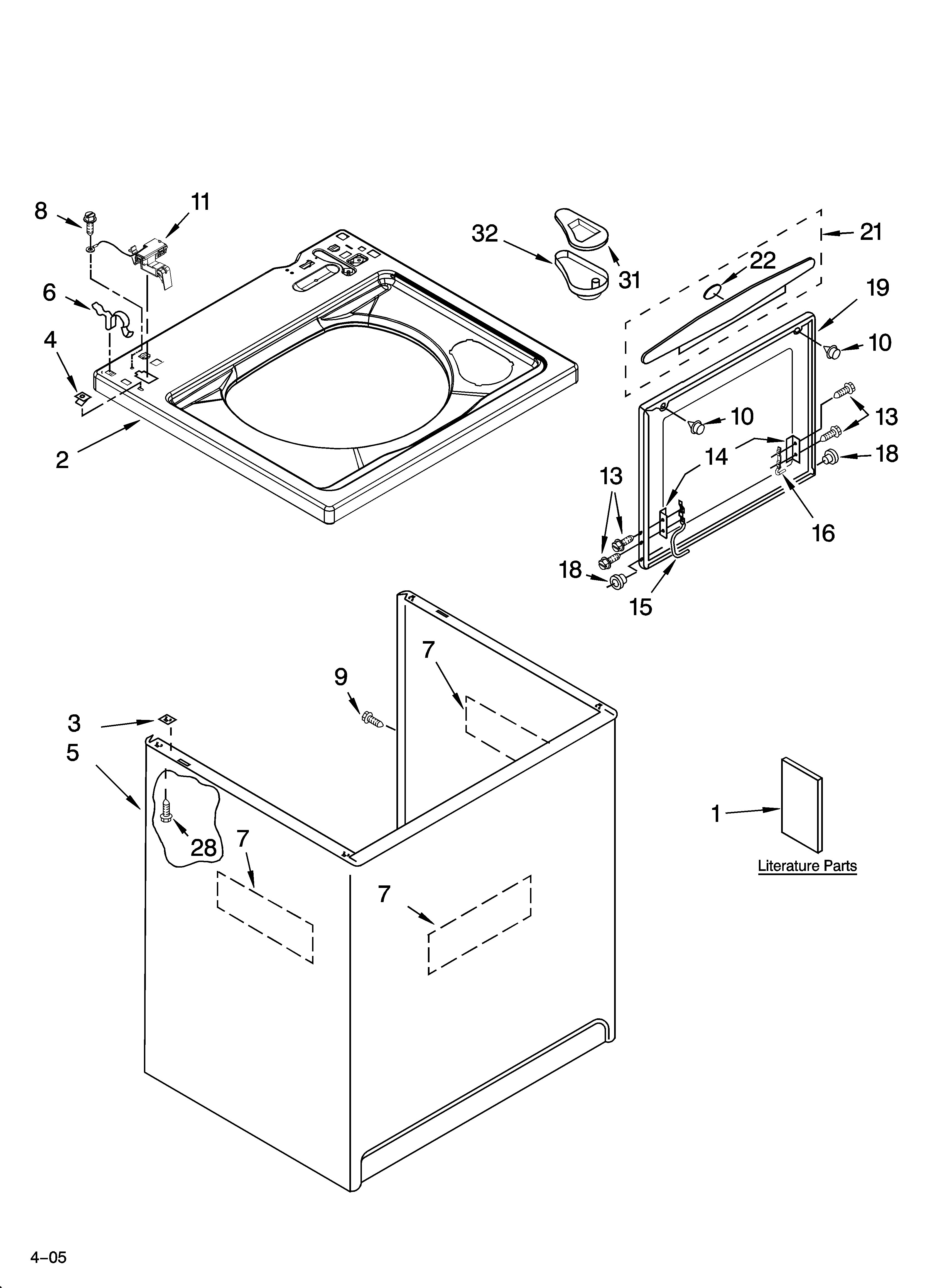 Top and cabinet parts