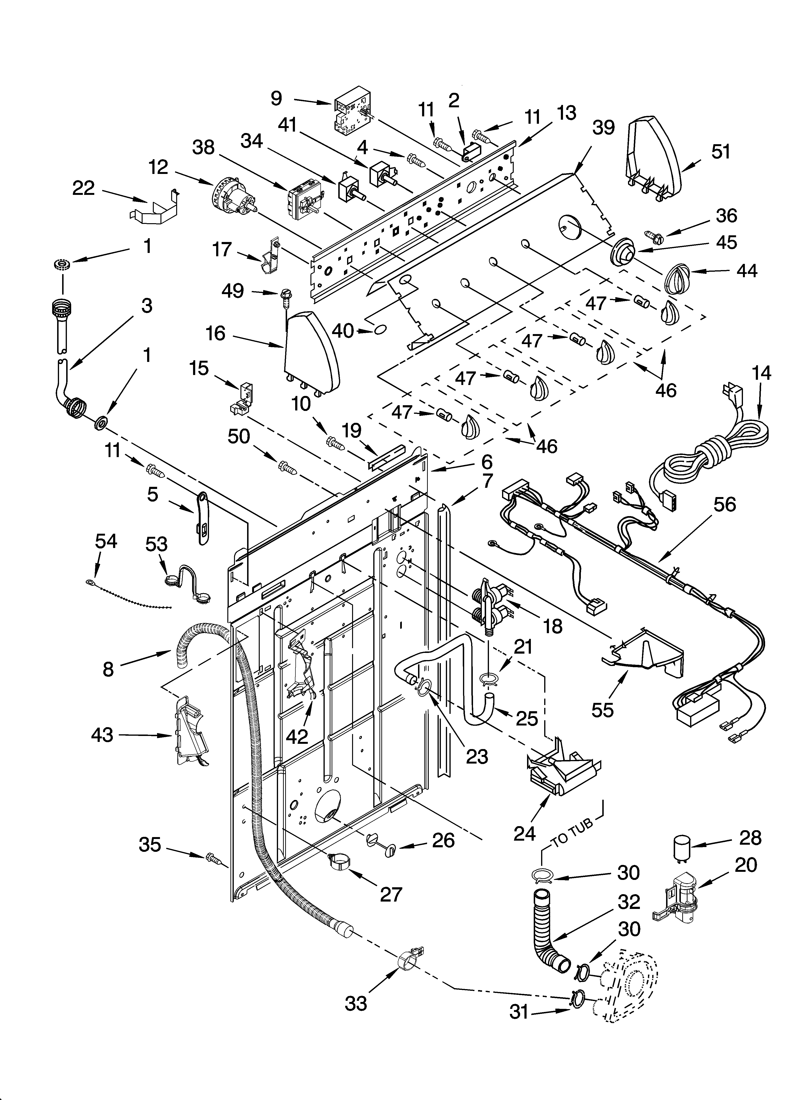 Controls and rear panel parts