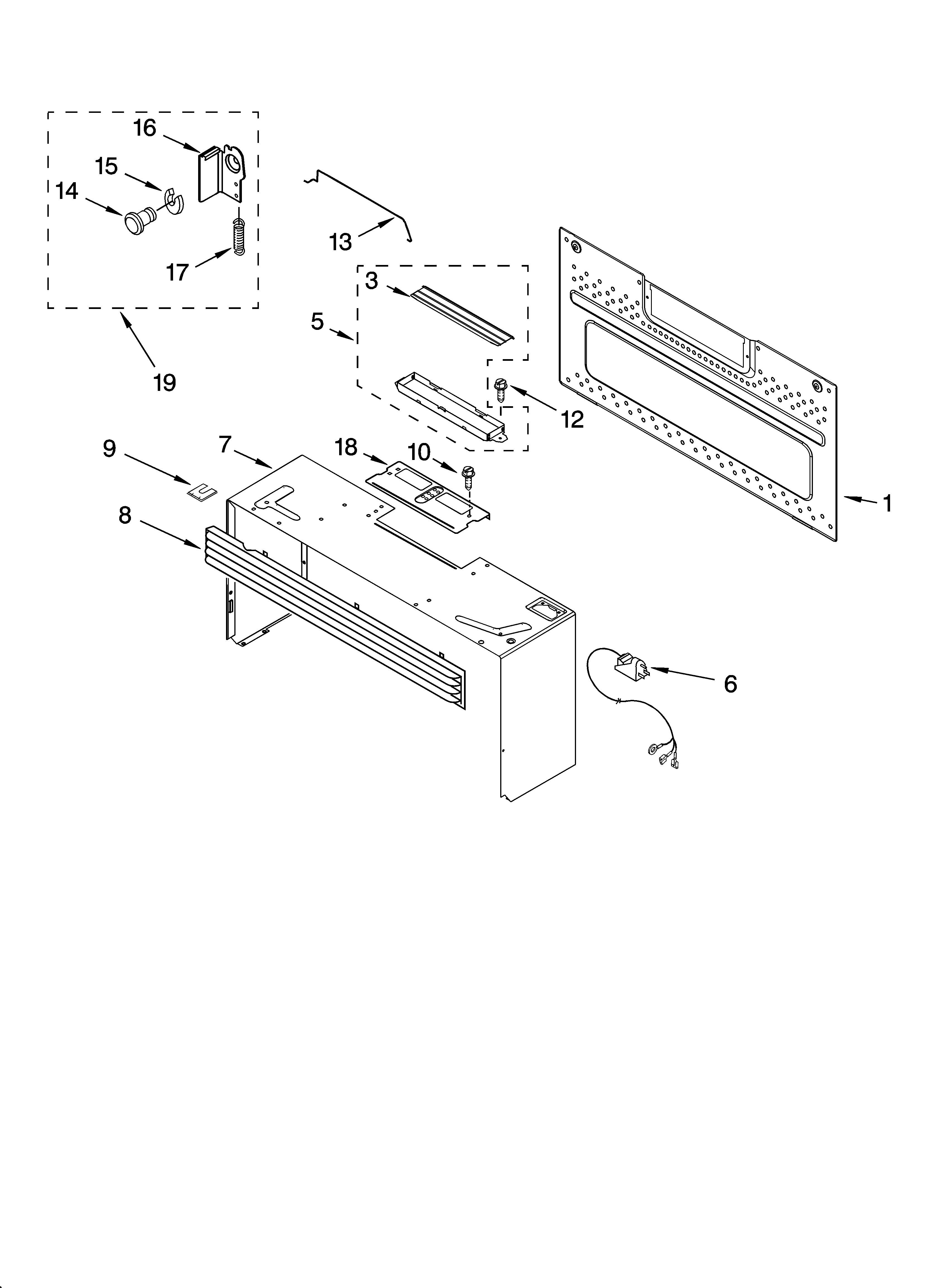 Cabinet and installation parts