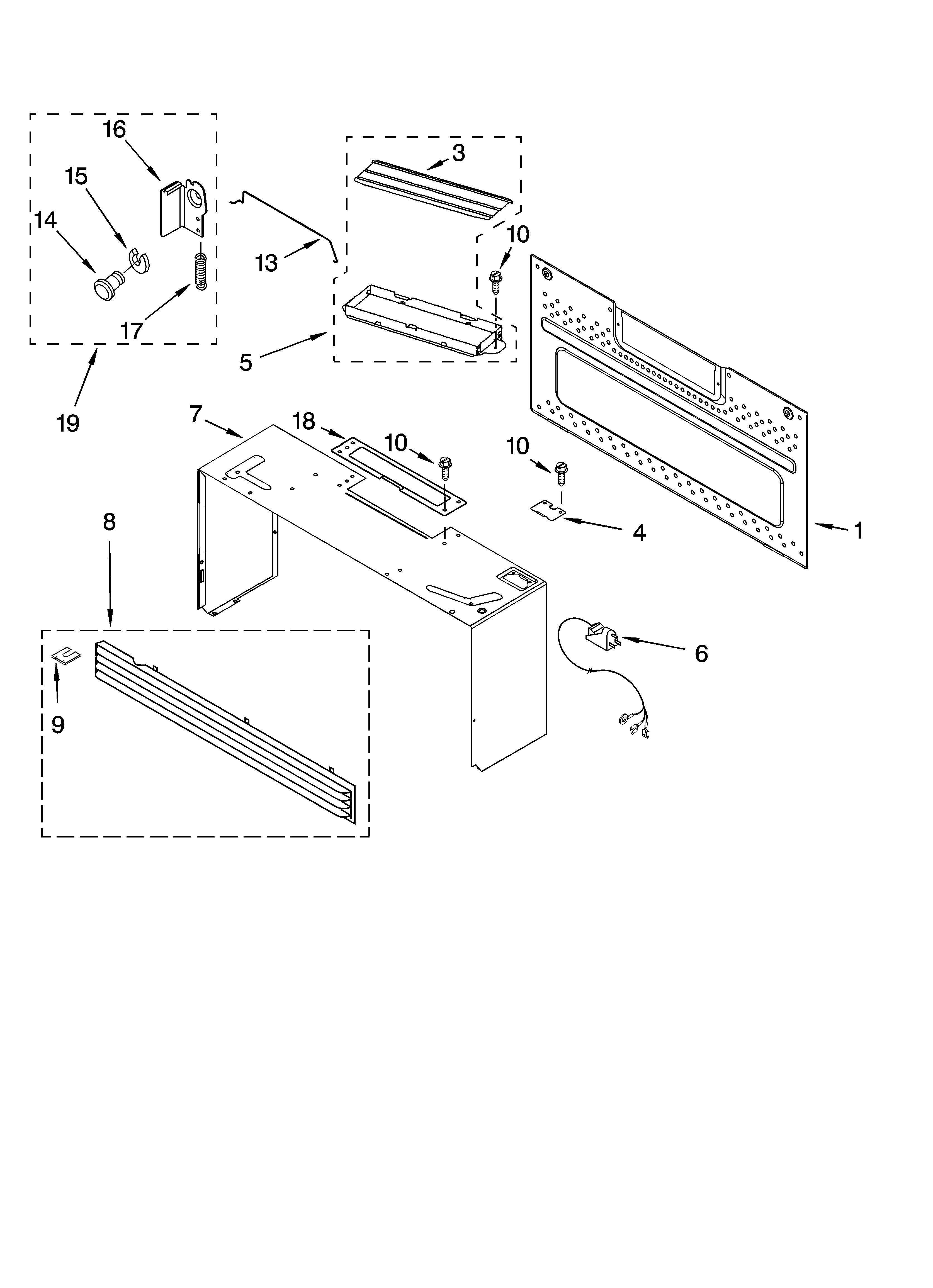 Cabinet and installation parts