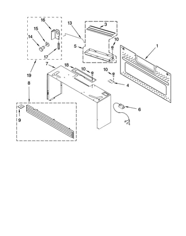Cabinet and installation parts