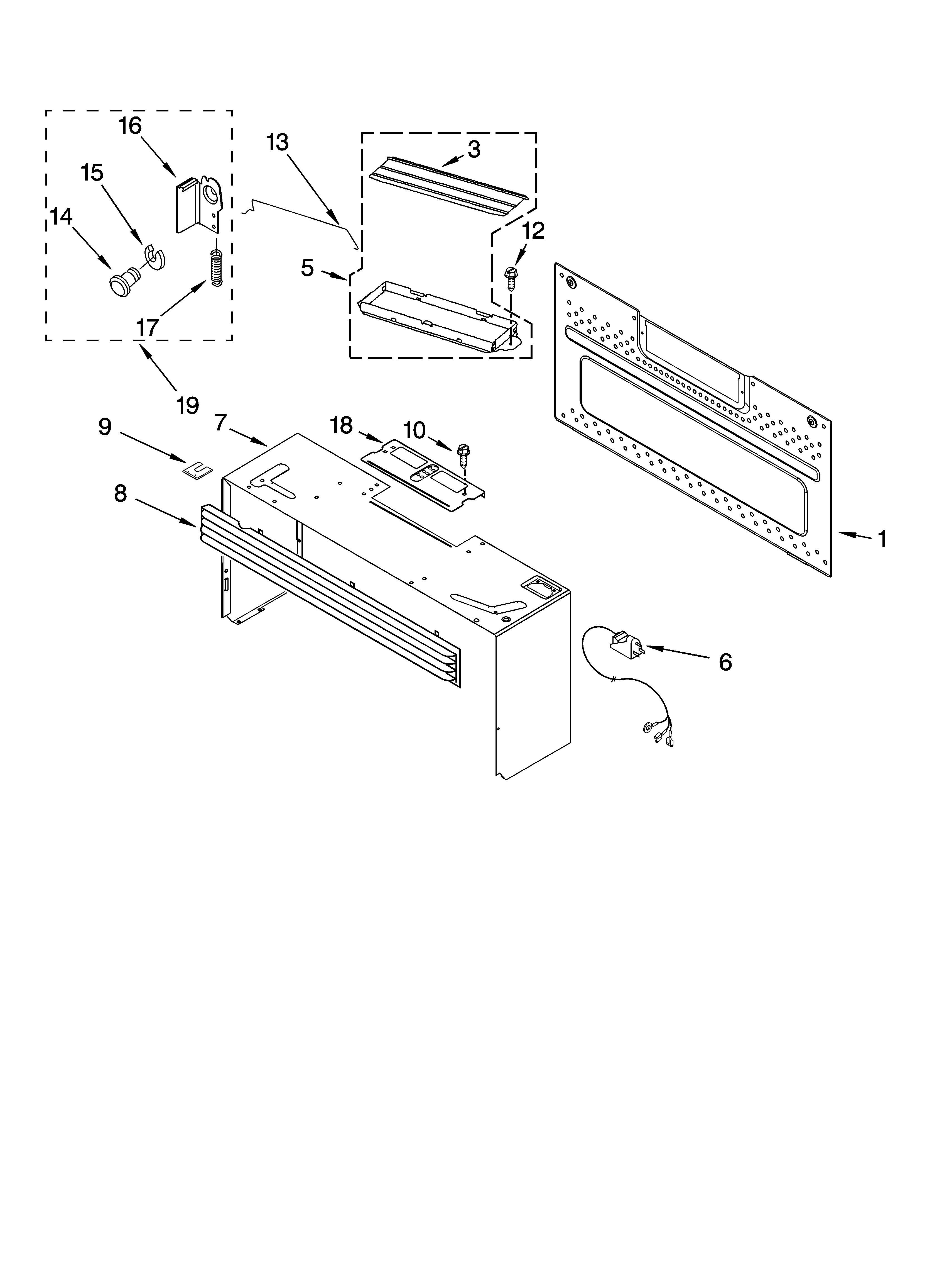 Cabinet and installation parts
