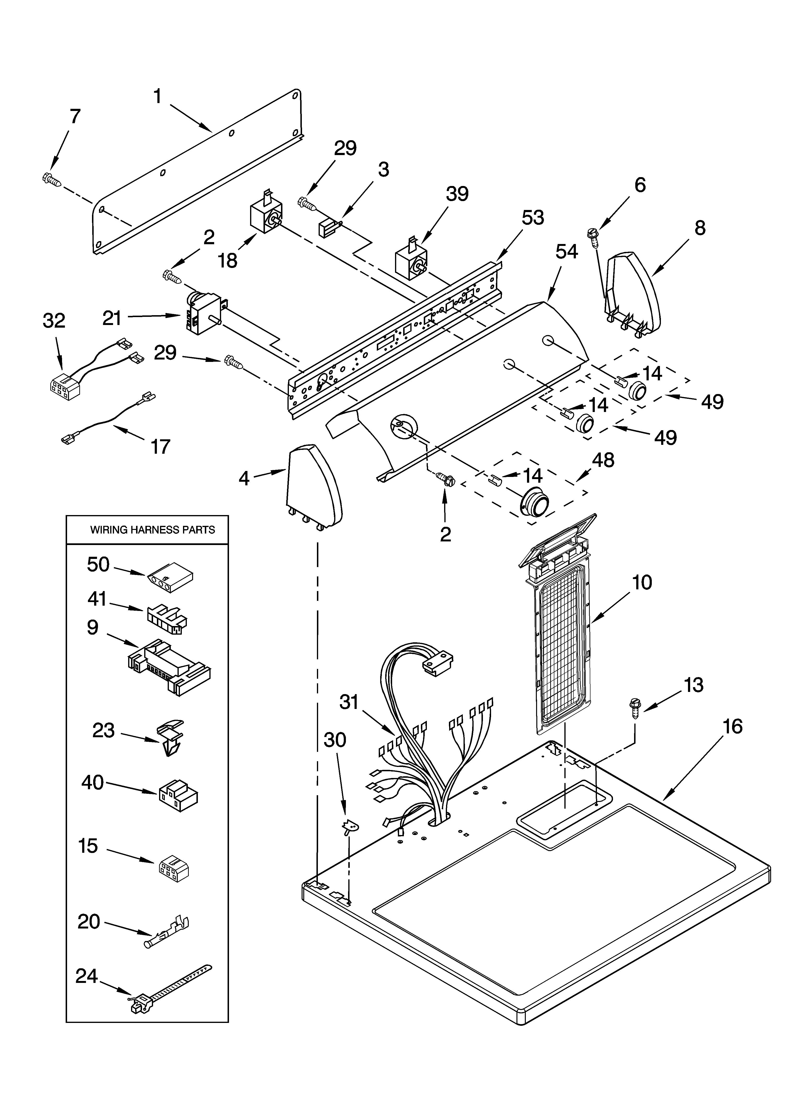 Top and console parts