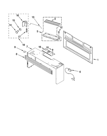 Cabinet and installation parts