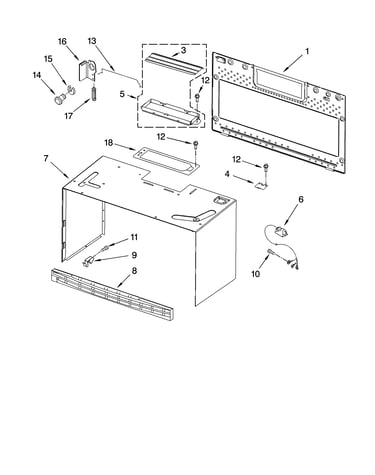 Cabinet and installation parts