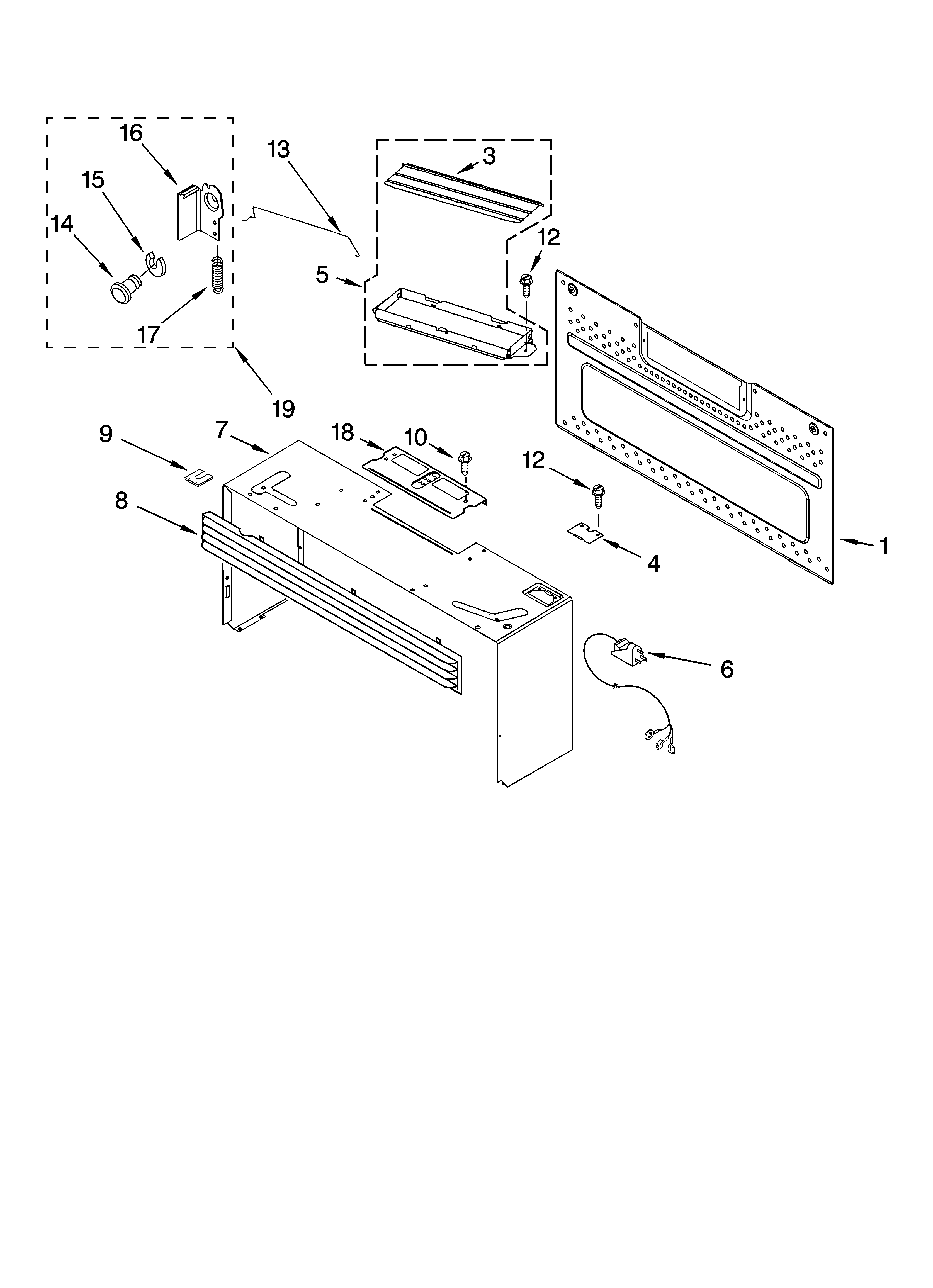 Cabinet and installation parts