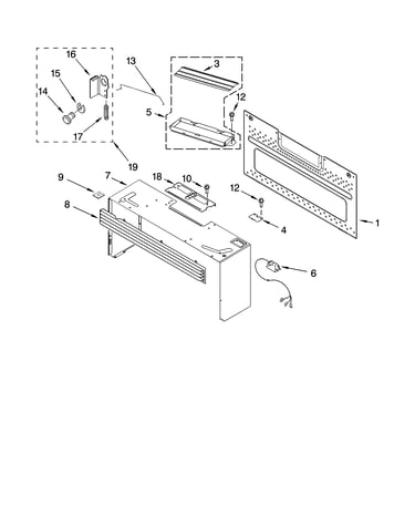 Cabinet and installation parts