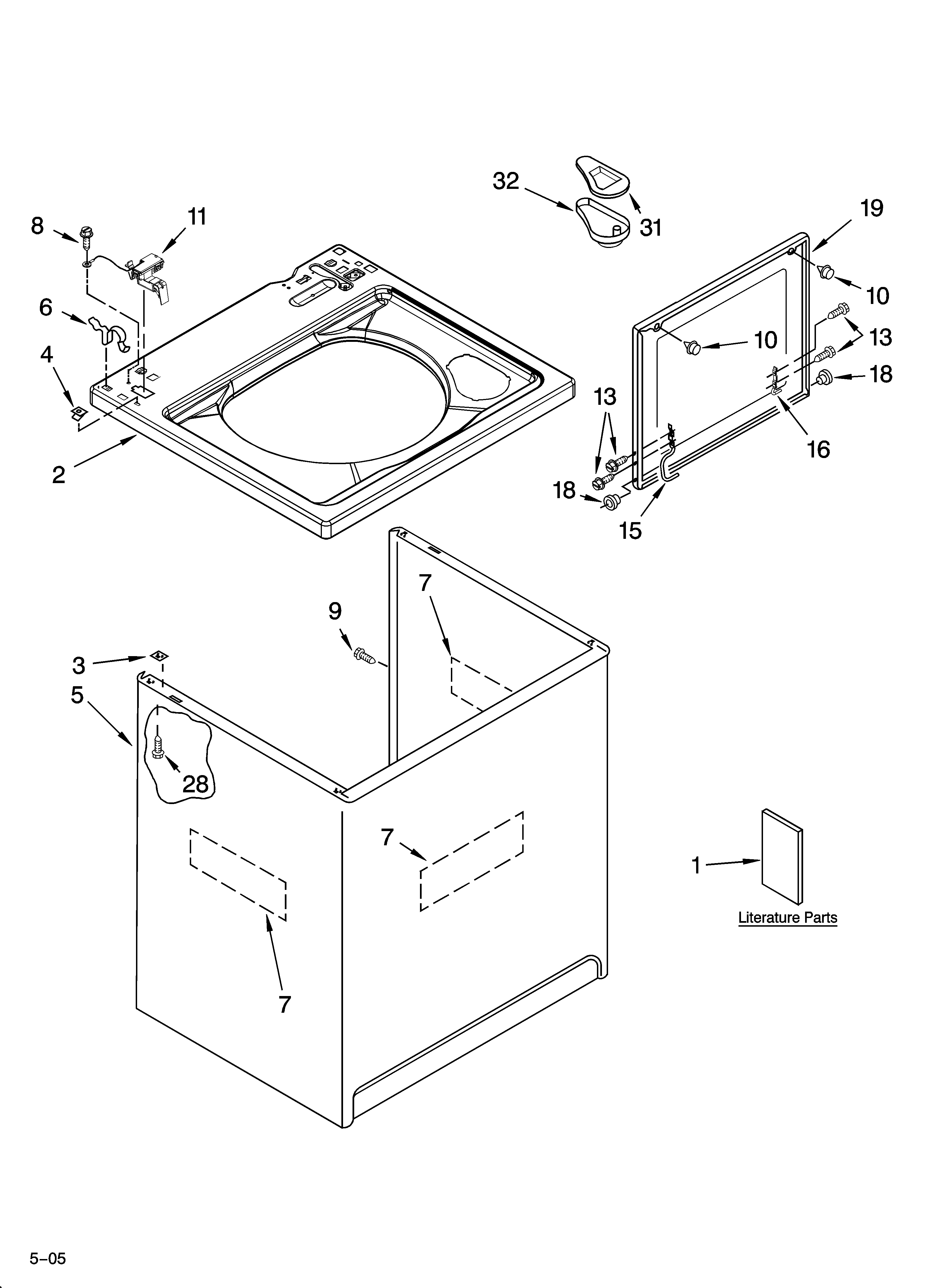 Top and cabinet parts