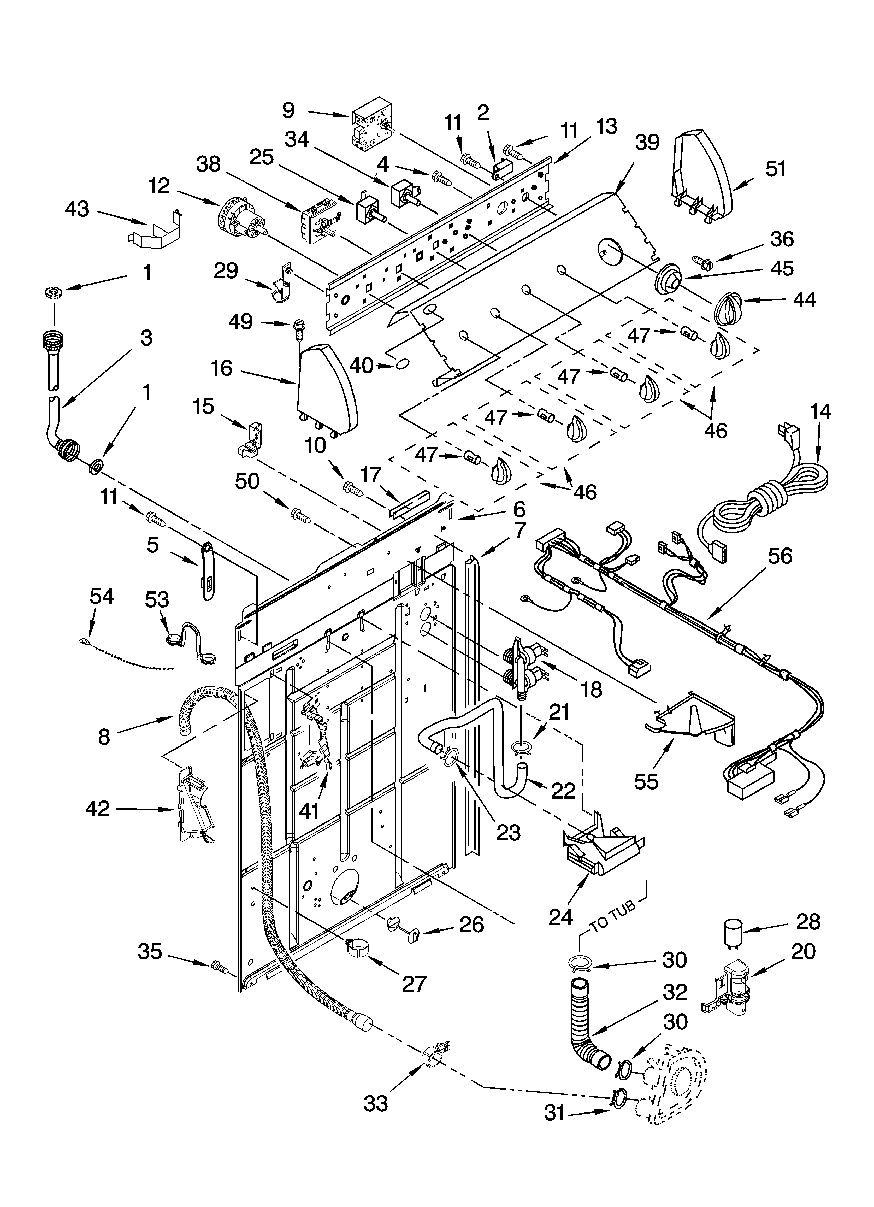 Controls and rear panel parts