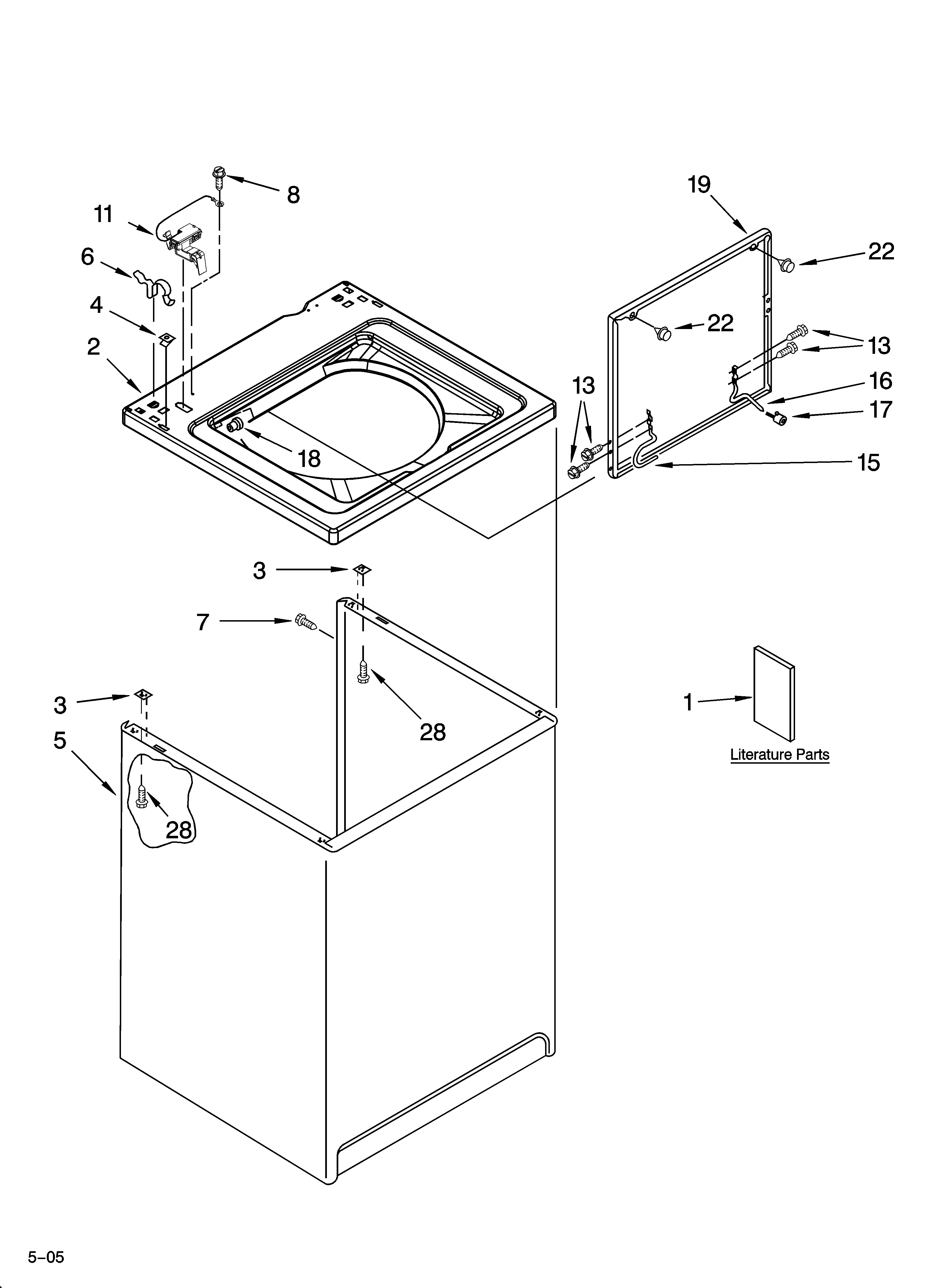 Top and cabinet parts