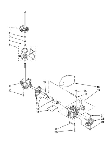 Brake, clutch, gearcase, motor and pump parts