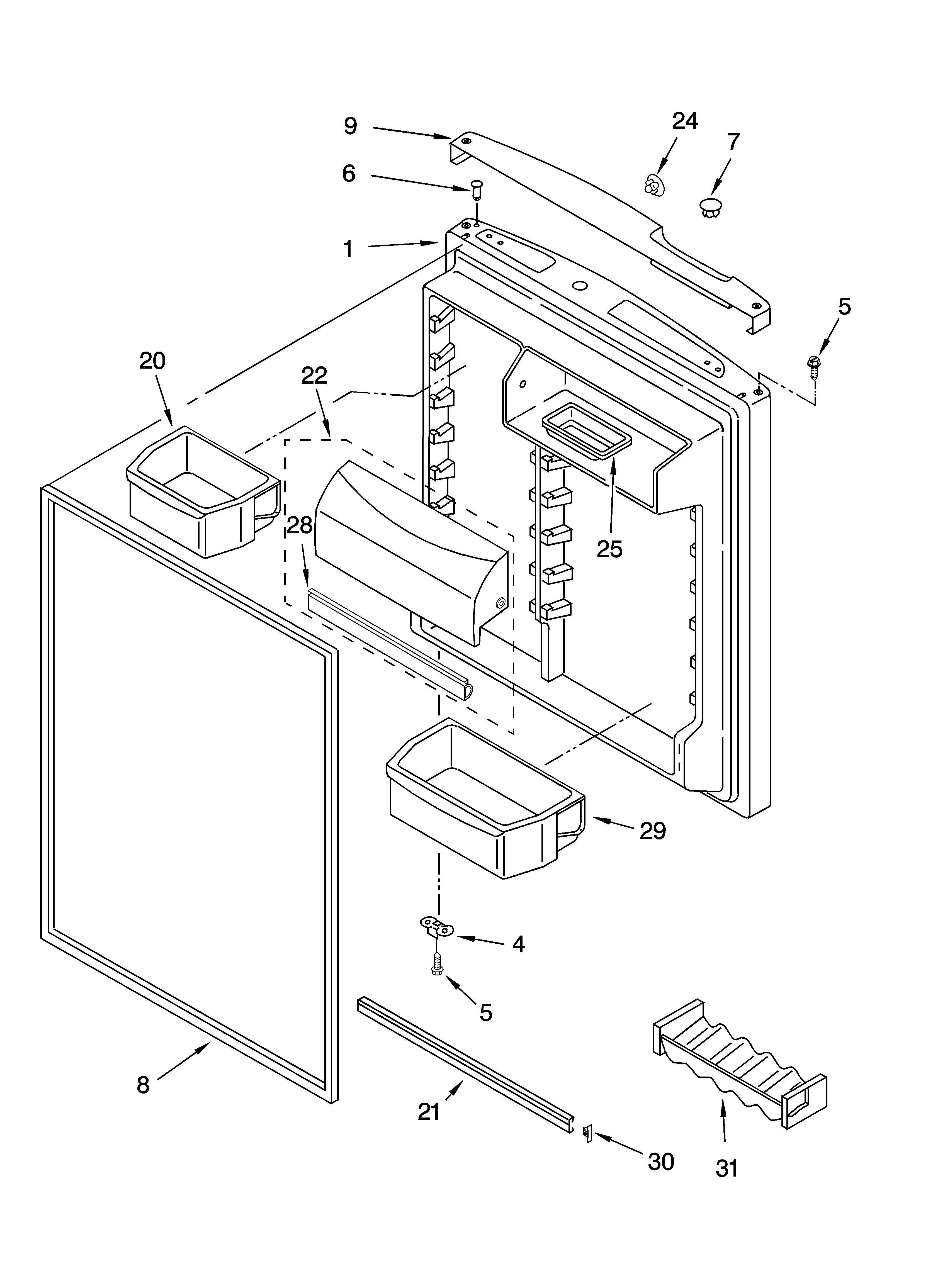 Refrigerator door parts