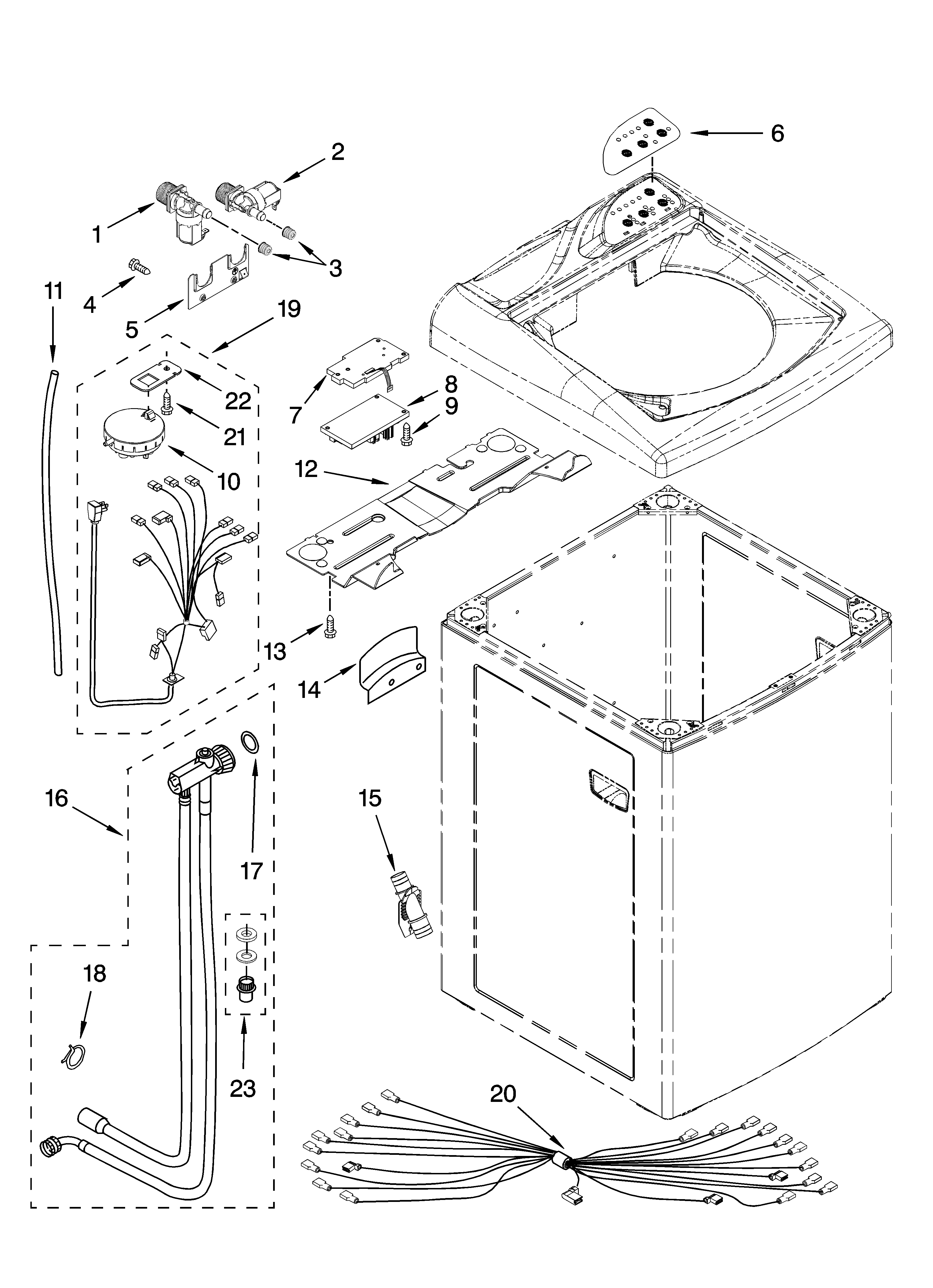 Controls and rear panel parts