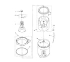 Roper RAX4232PQ1 agitator, basket and tub parts diagram