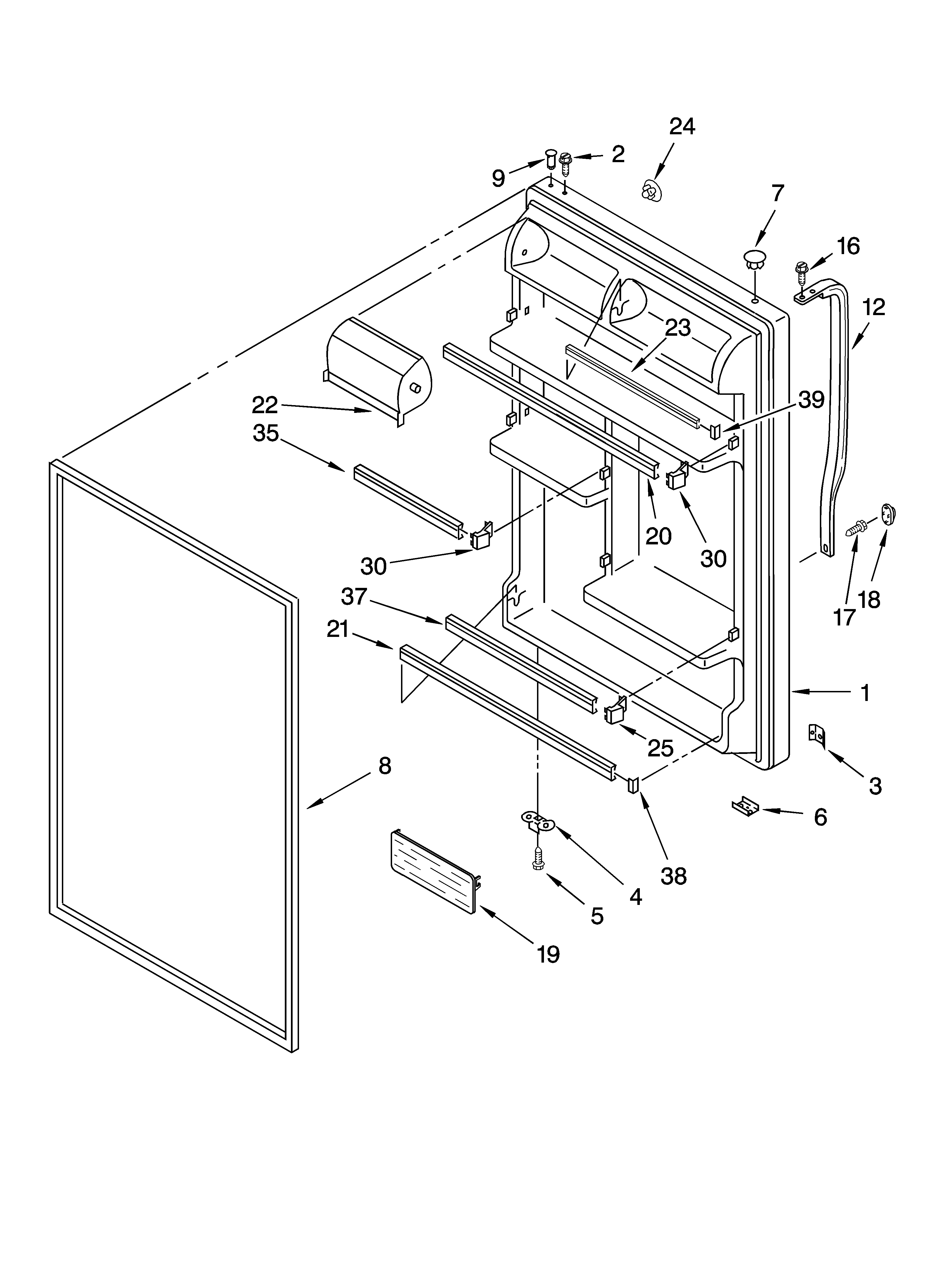 Refrigerator door parts
