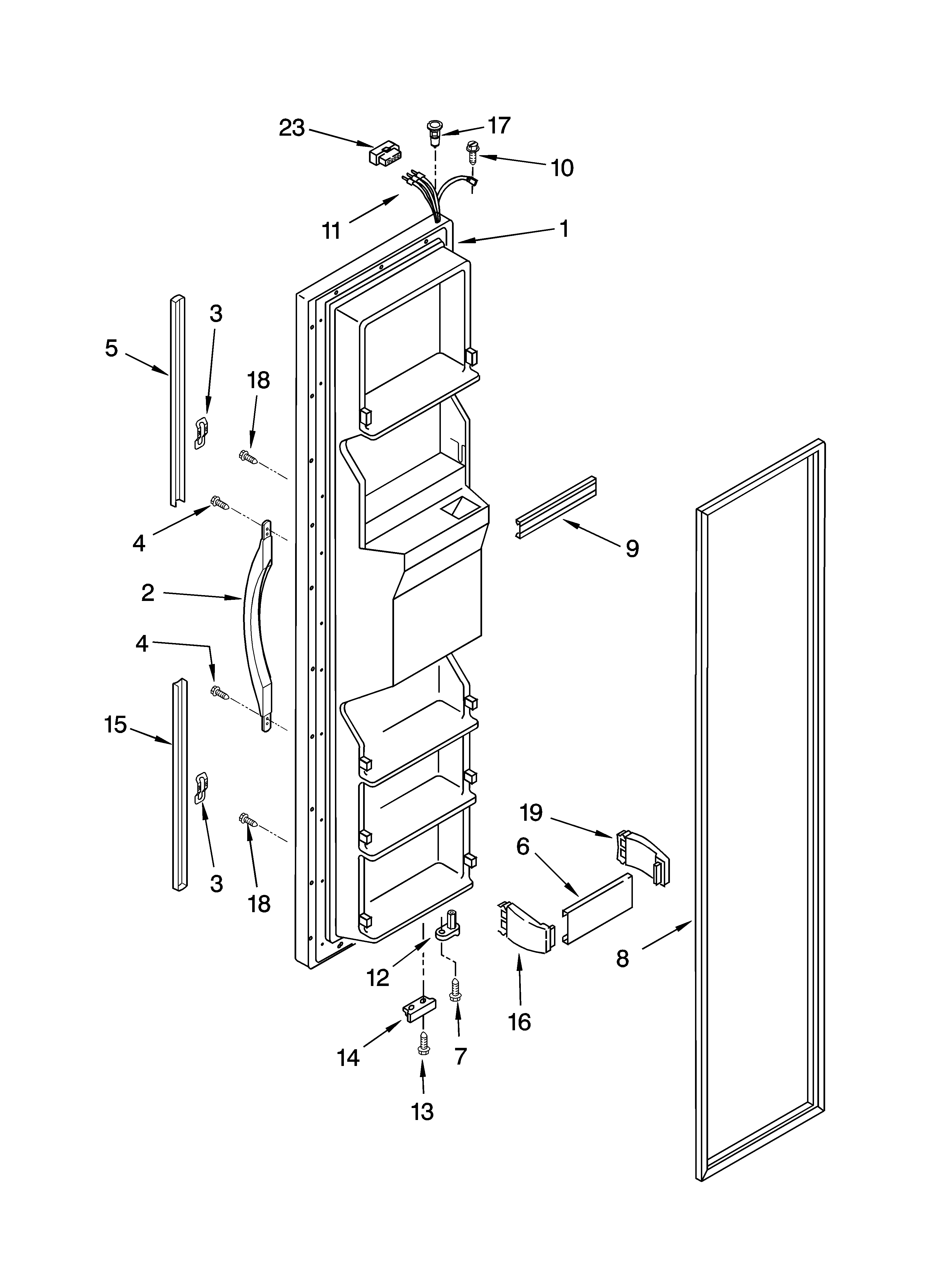 Freezer door parts