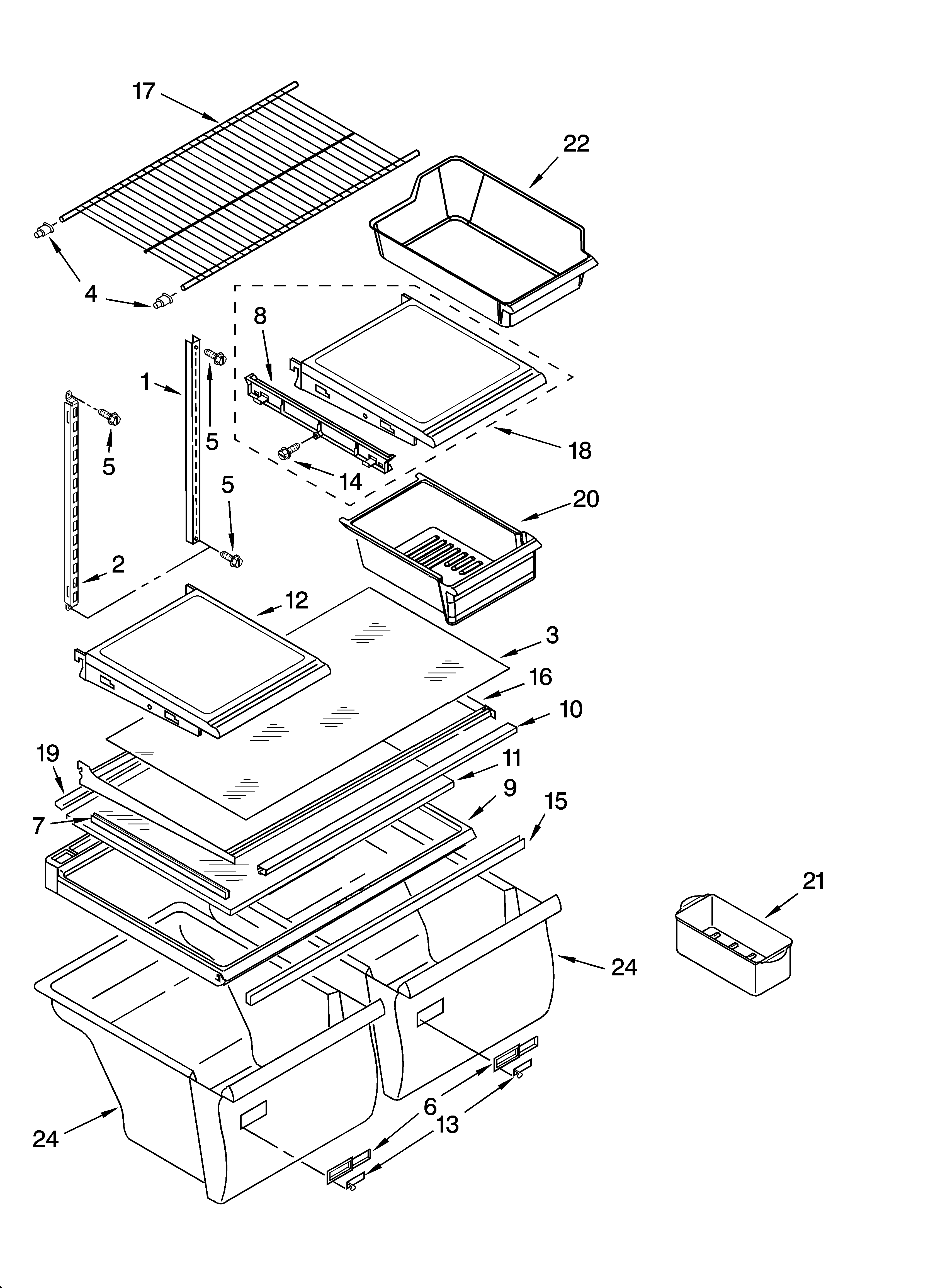Shelf parts, optional parts