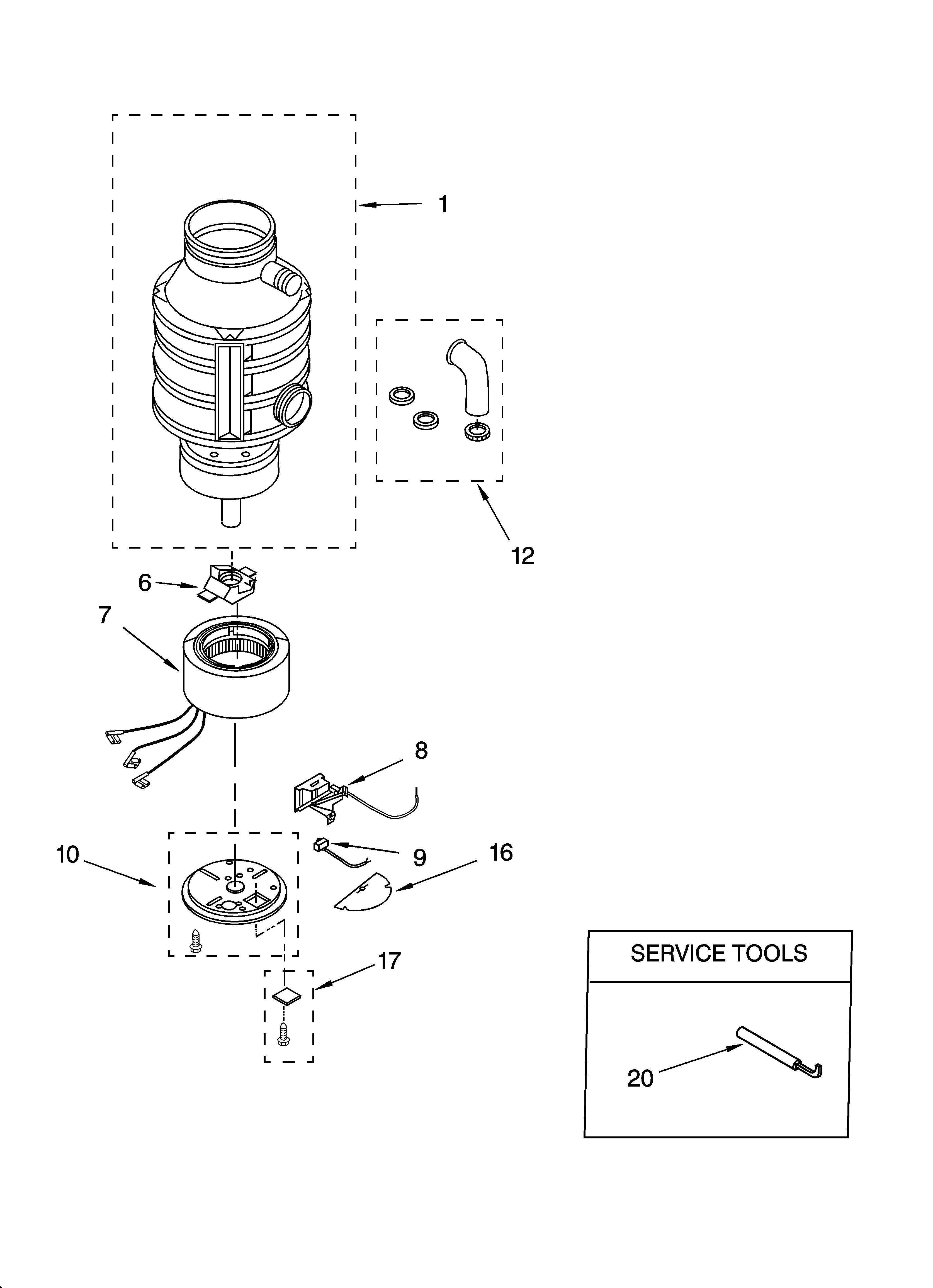 LOWER HOUSING AND MOTOR PARTS