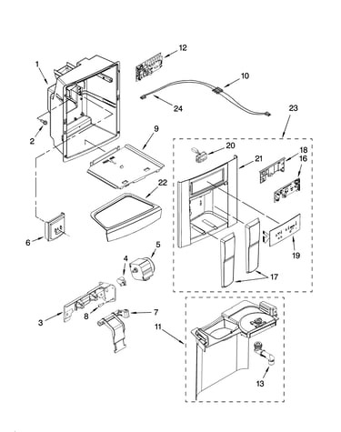 Dispenser front parts