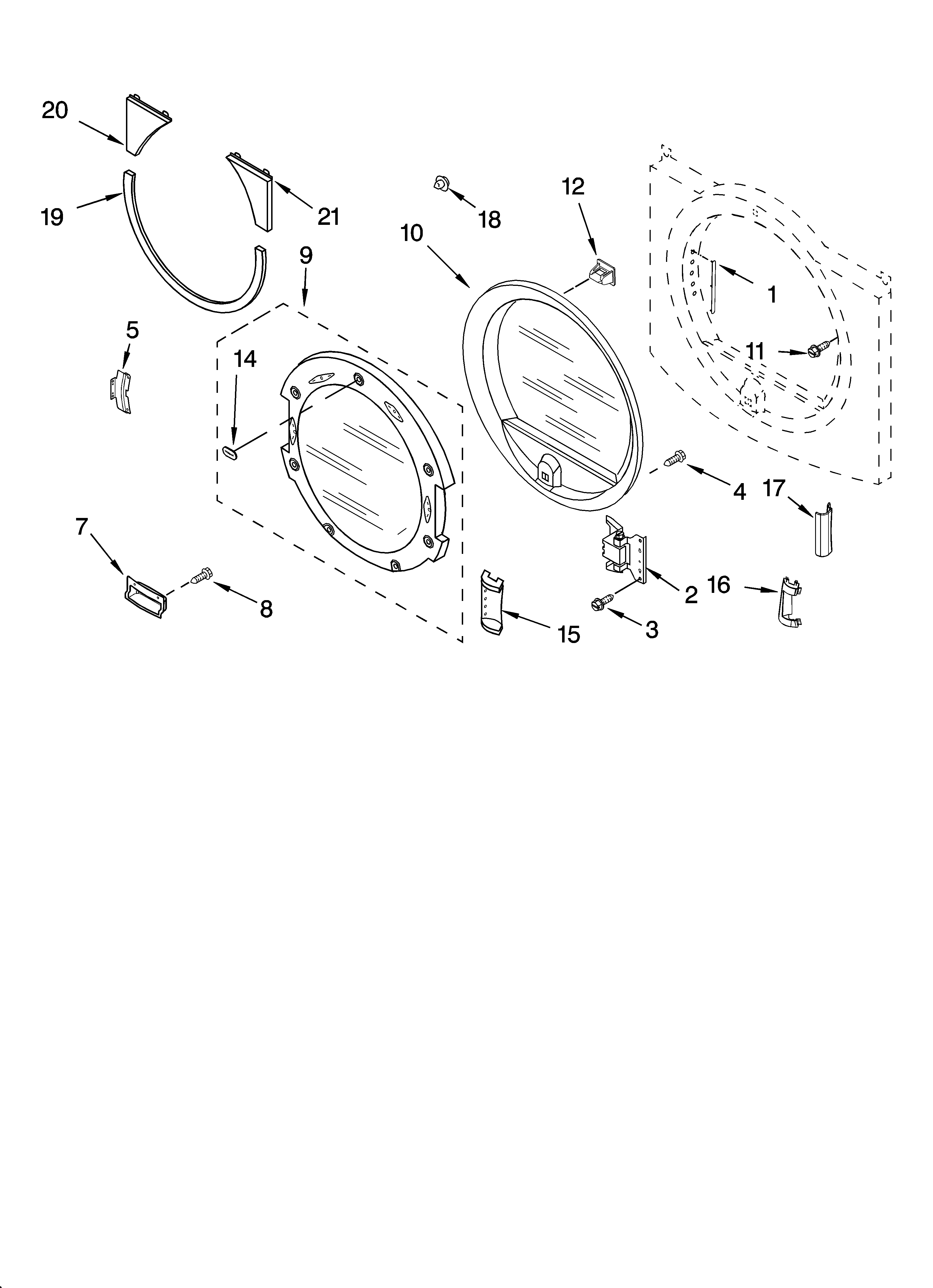 Door parts, optional parts (not included)