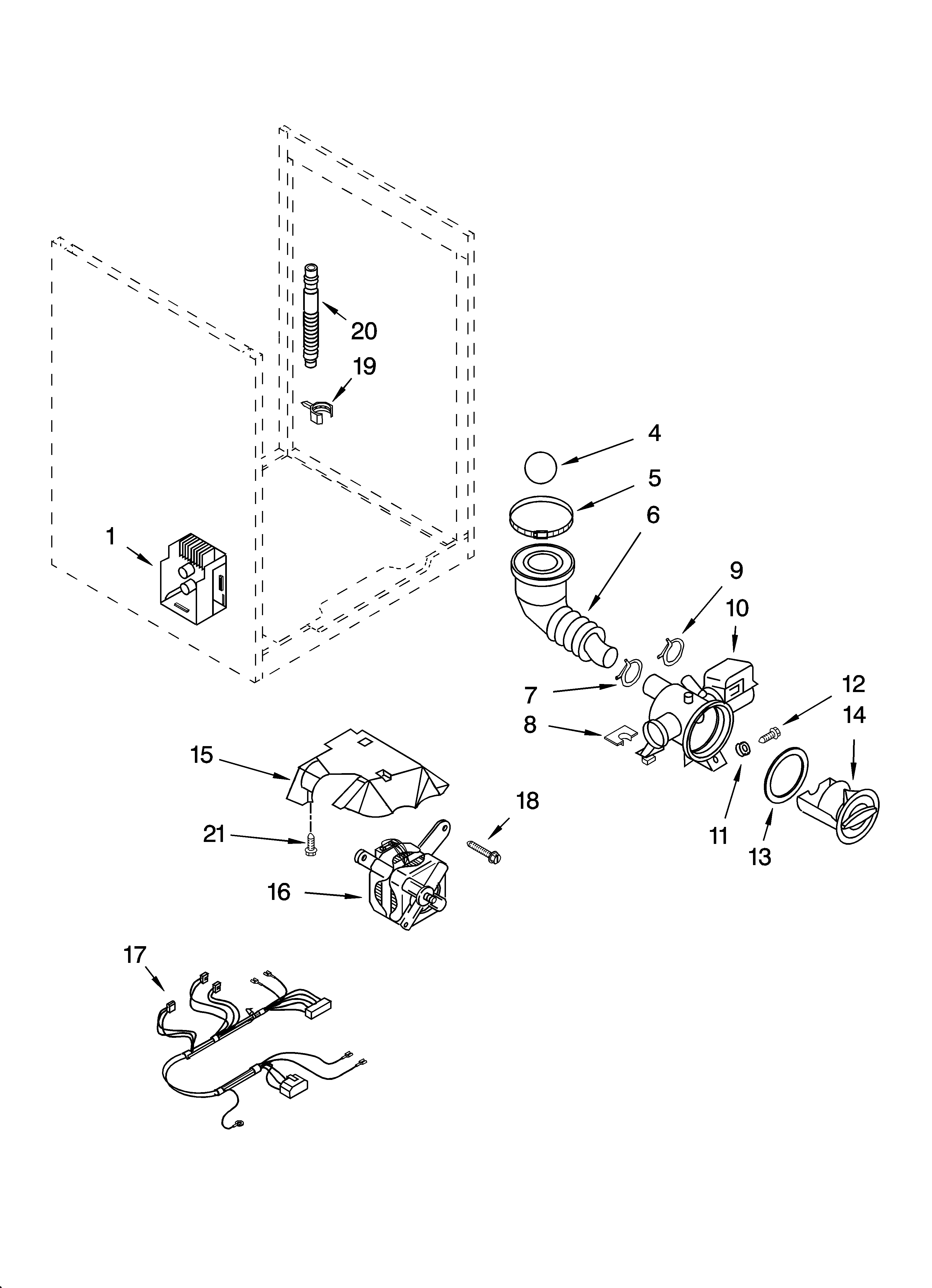 Pump and motor parts, optional parts (not included)