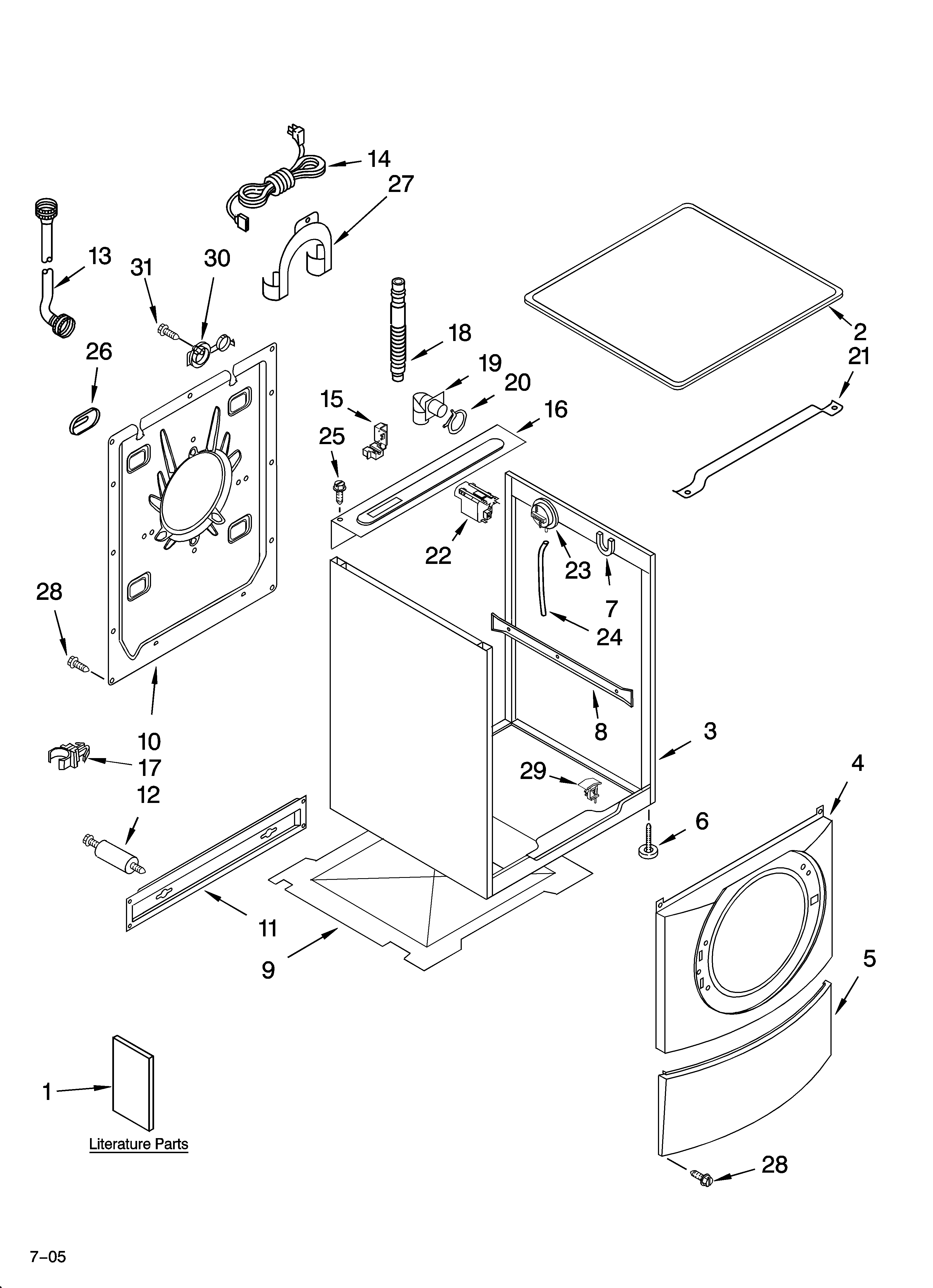 Top and cabinet parts