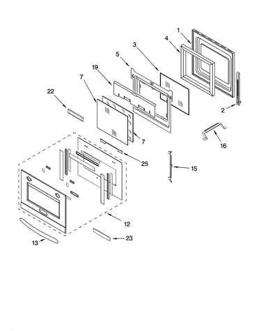 Oven door parts