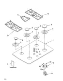 Cooktop, burner and grate parts