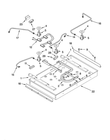 Burner box, gas valves, and switches, optional parts