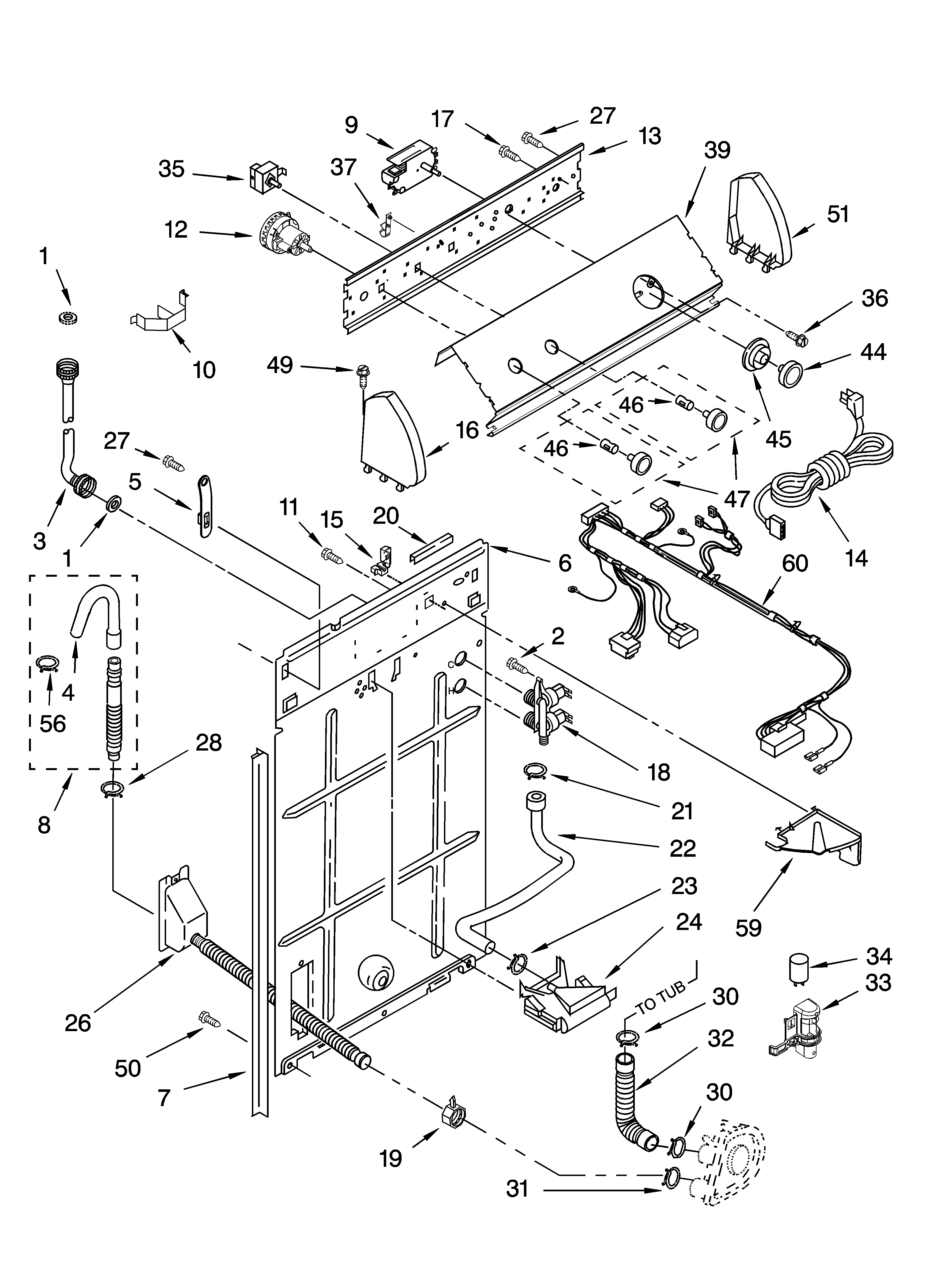Controls and rear panel parts