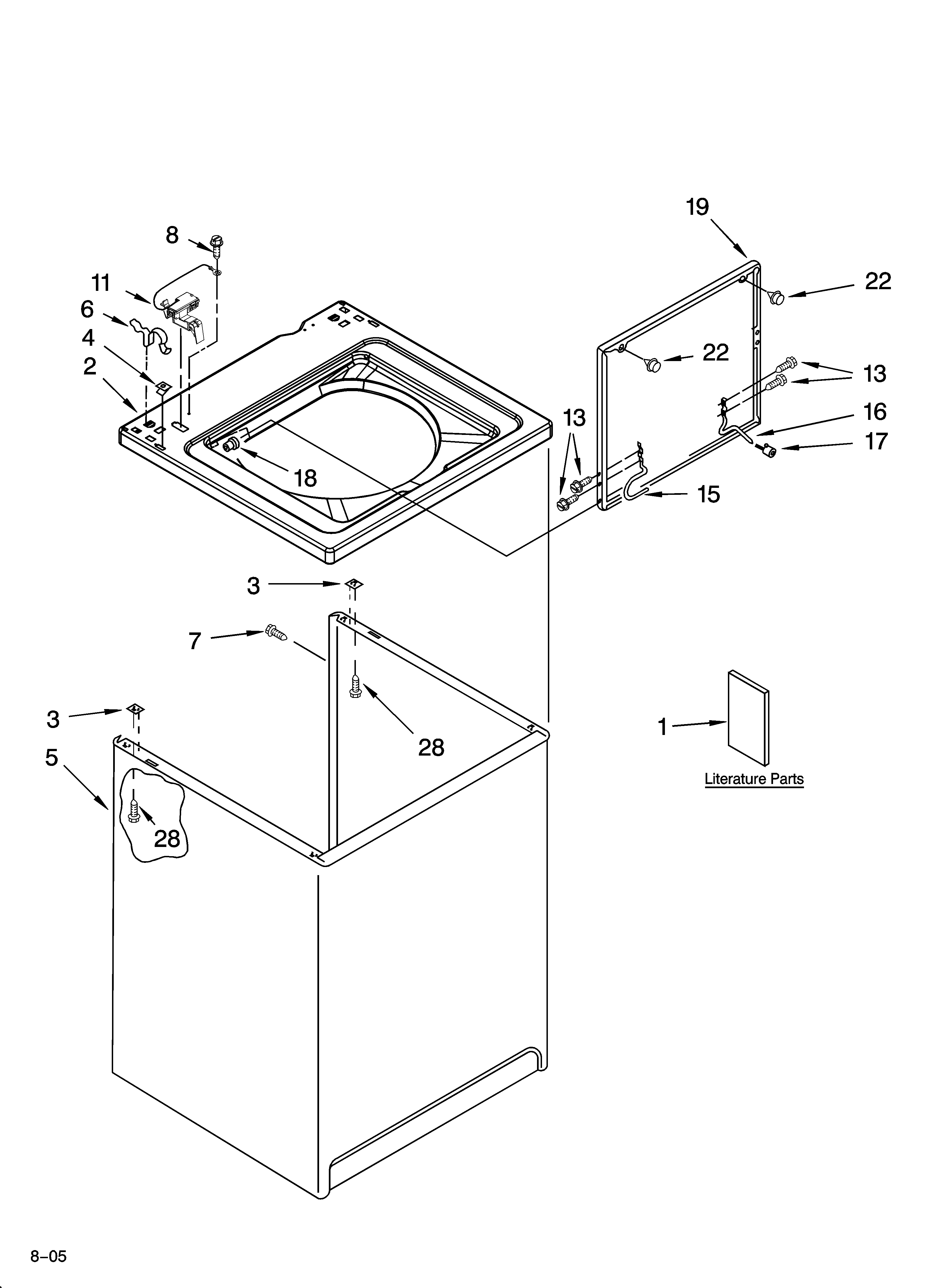 Top and cabinet parts