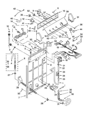 Controls and rear panel parts