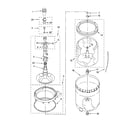 Whirlpool 3RLSQ8533JQ4 agitator, basket and tub parts diagram