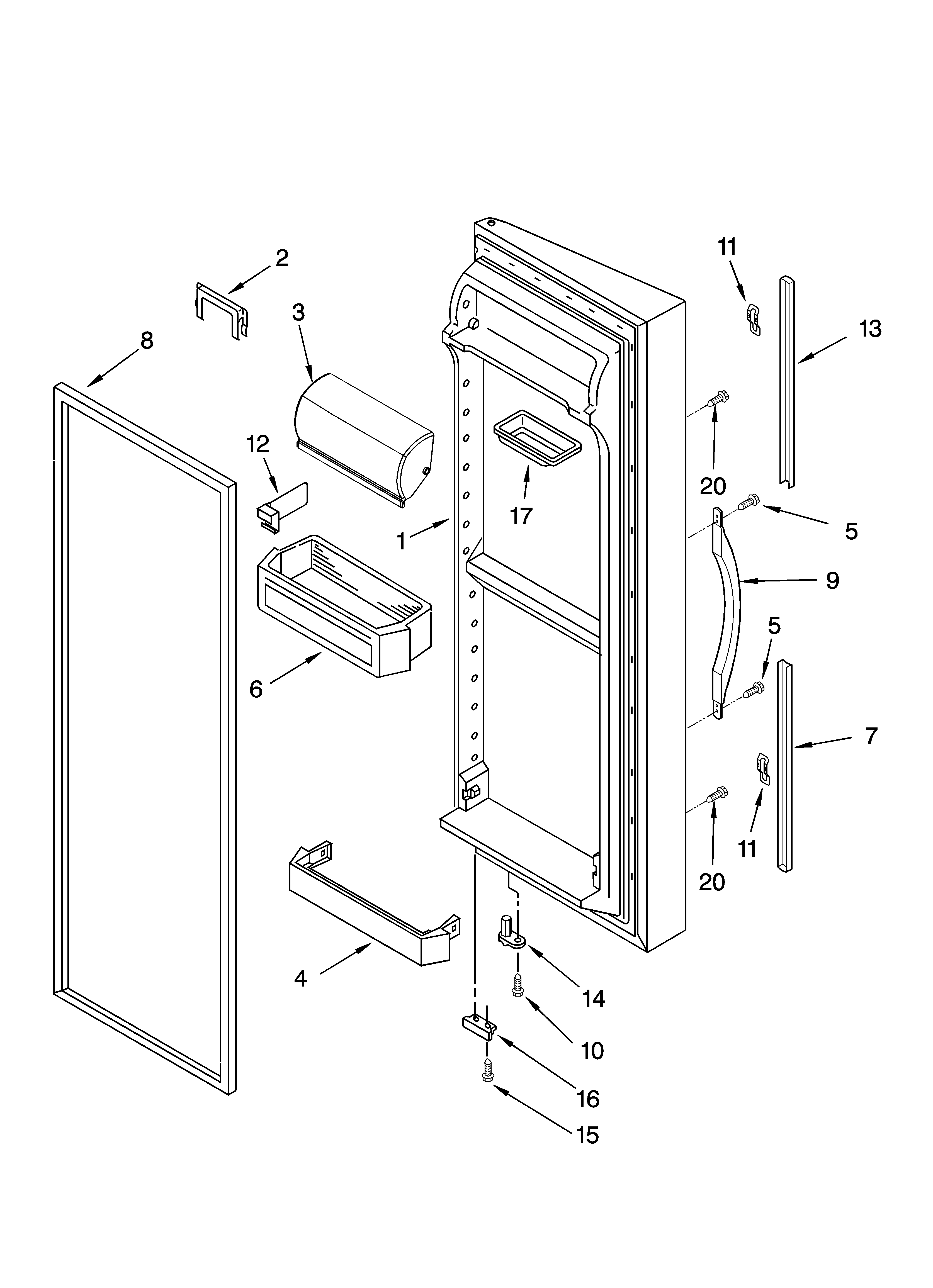 Refrigerator door parts