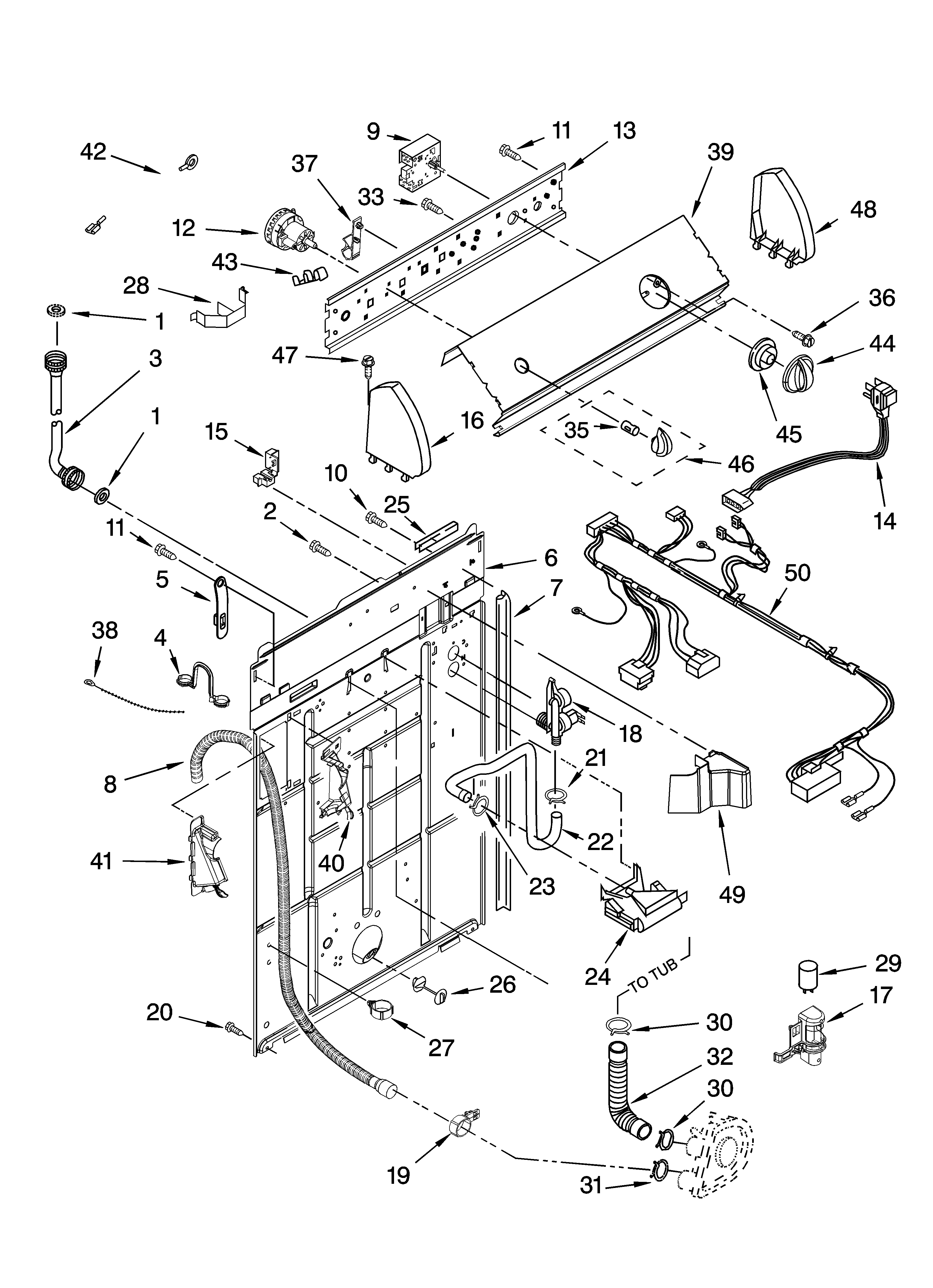 Controls and rear panel parts