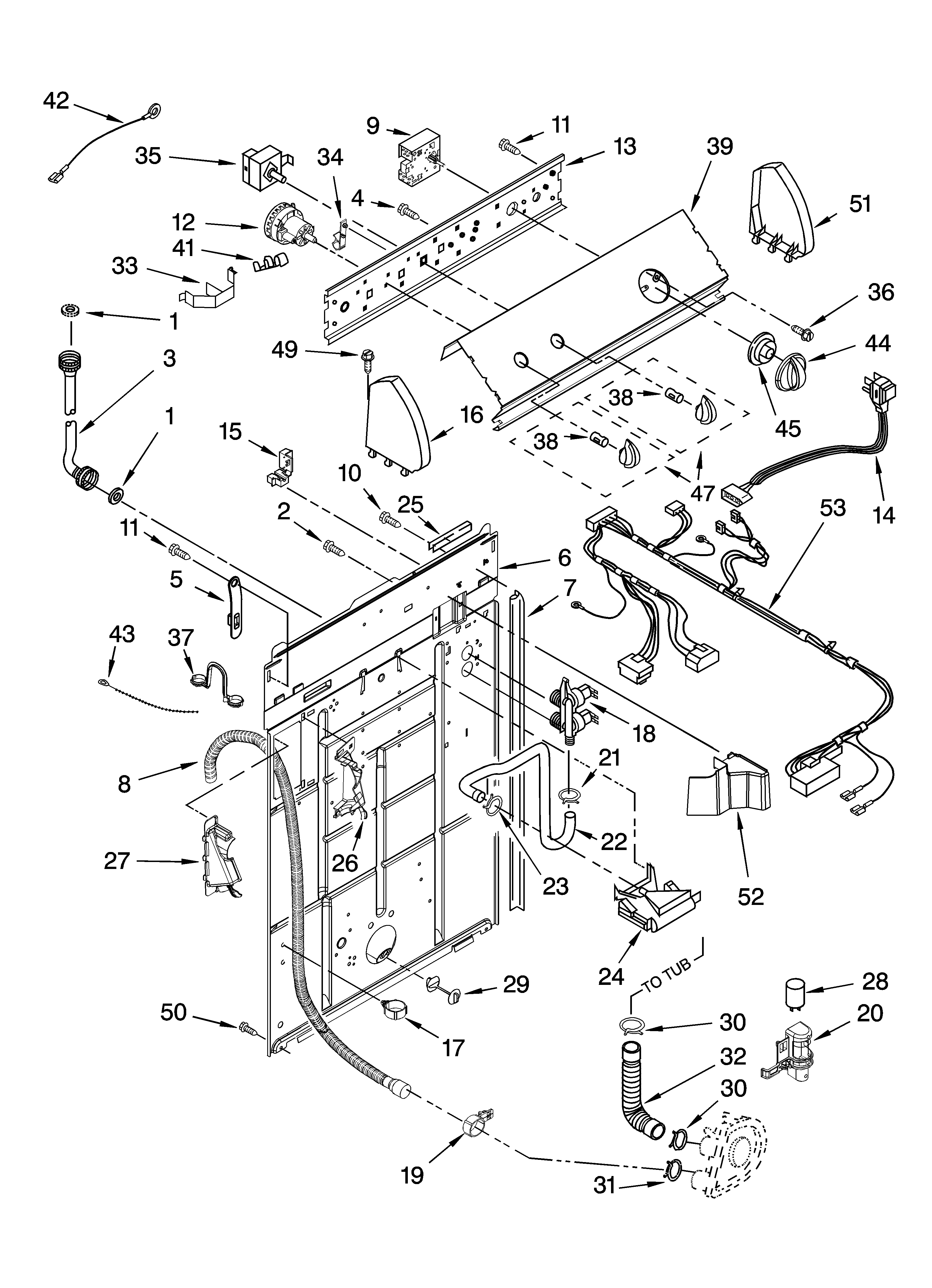 Controls and rear panel parts