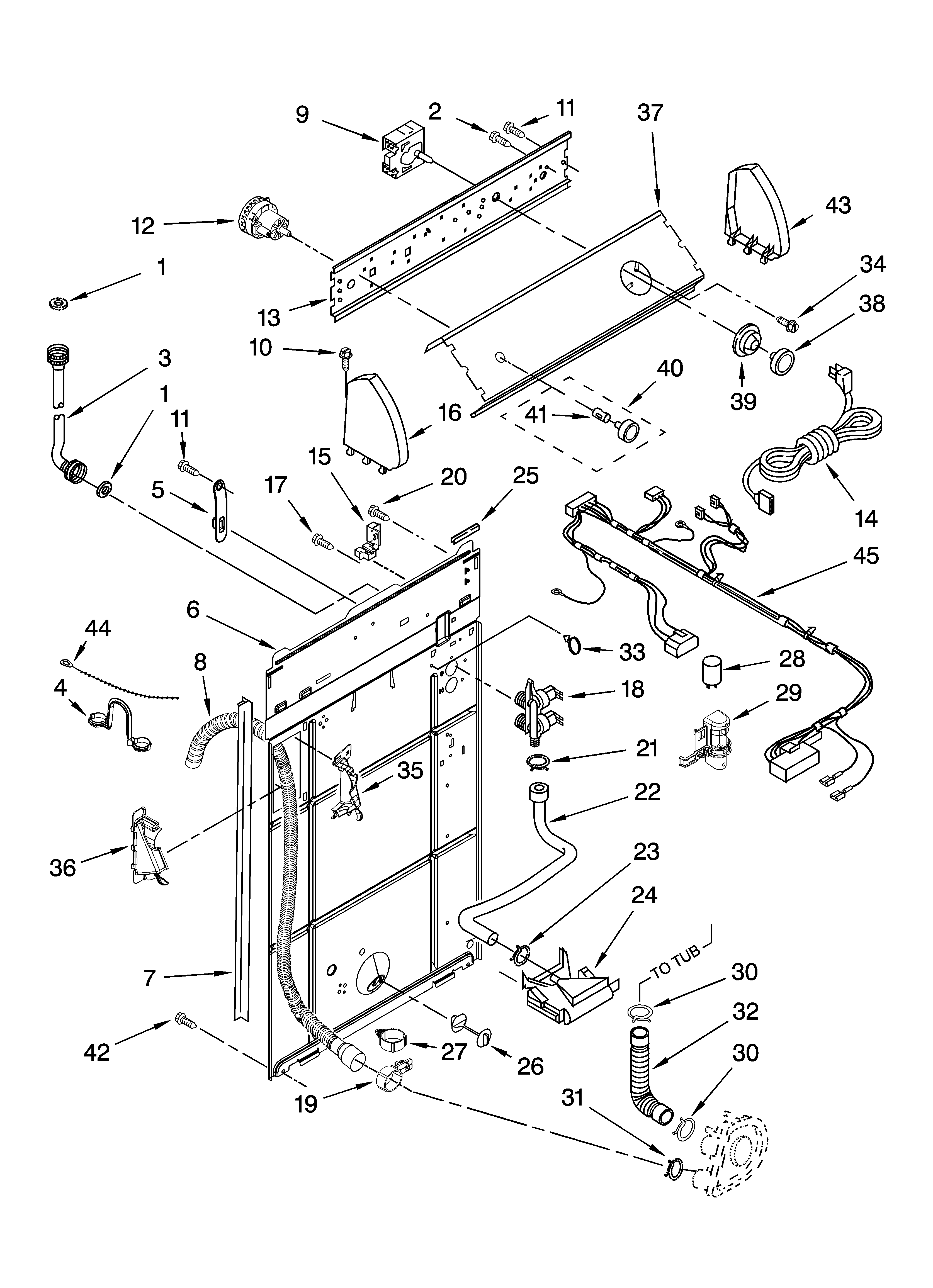 Control and rear panel parts