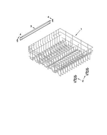 Upper rack and track parts