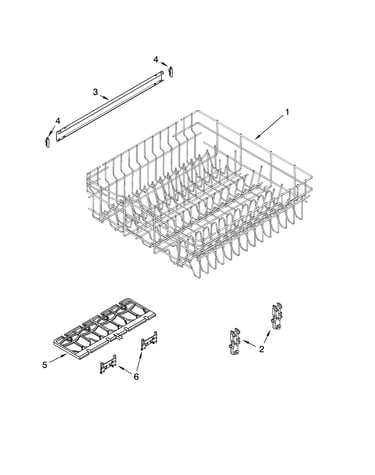 Upper rack and track parts
