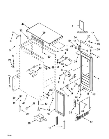 Cabinet liner and door parts