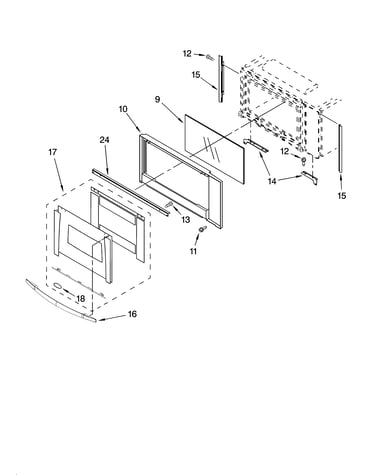 Microwave door parts