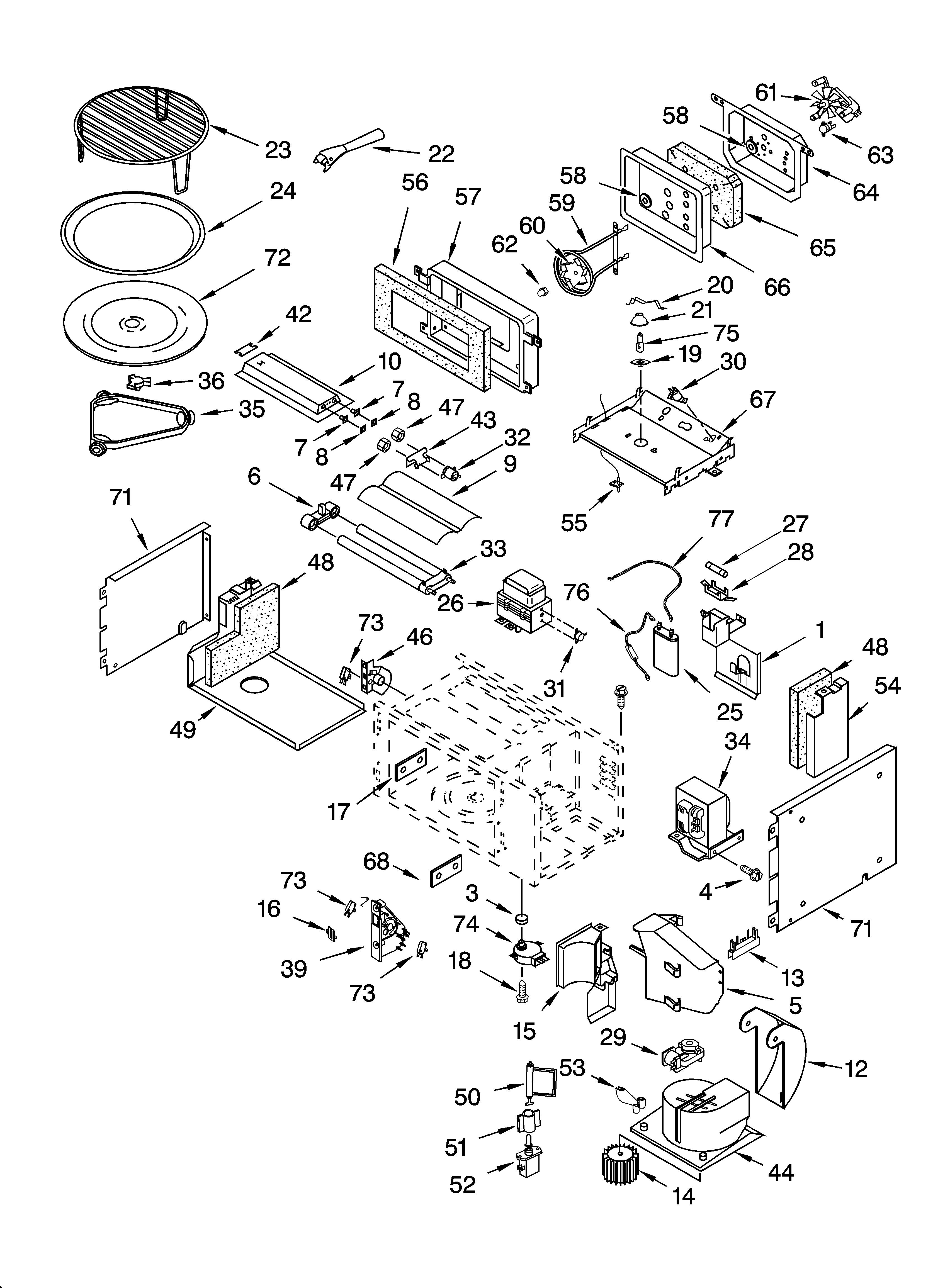 Cabinet and stirrer parts